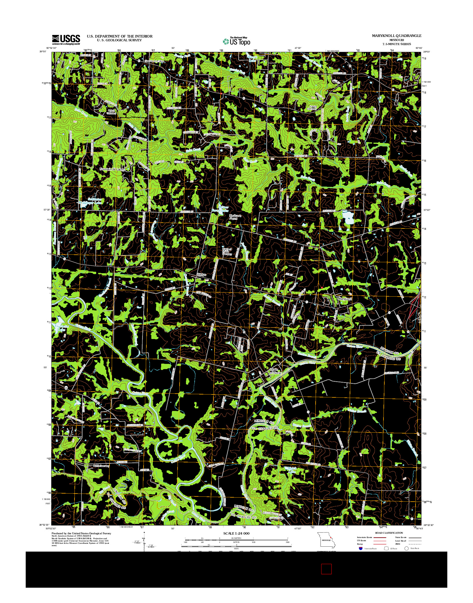 USGS US TOPO 7.5-MINUTE MAP FOR MARYKNOLL, MO 2012