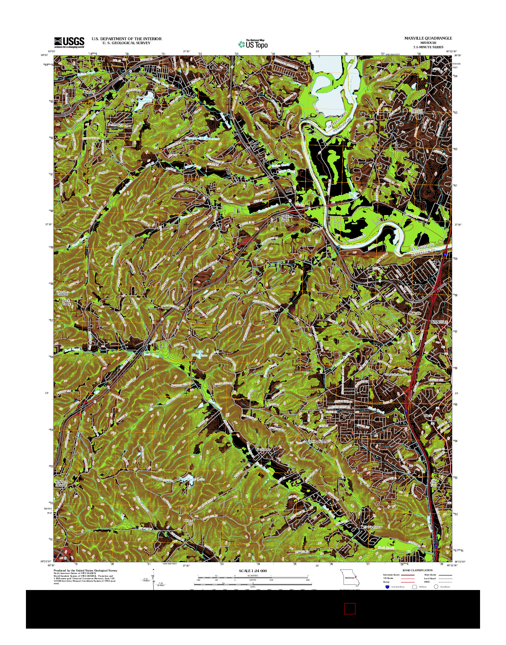 USGS US TOPO 7.5-MINUTE MAP FOR MAXVILLE, MO 2012