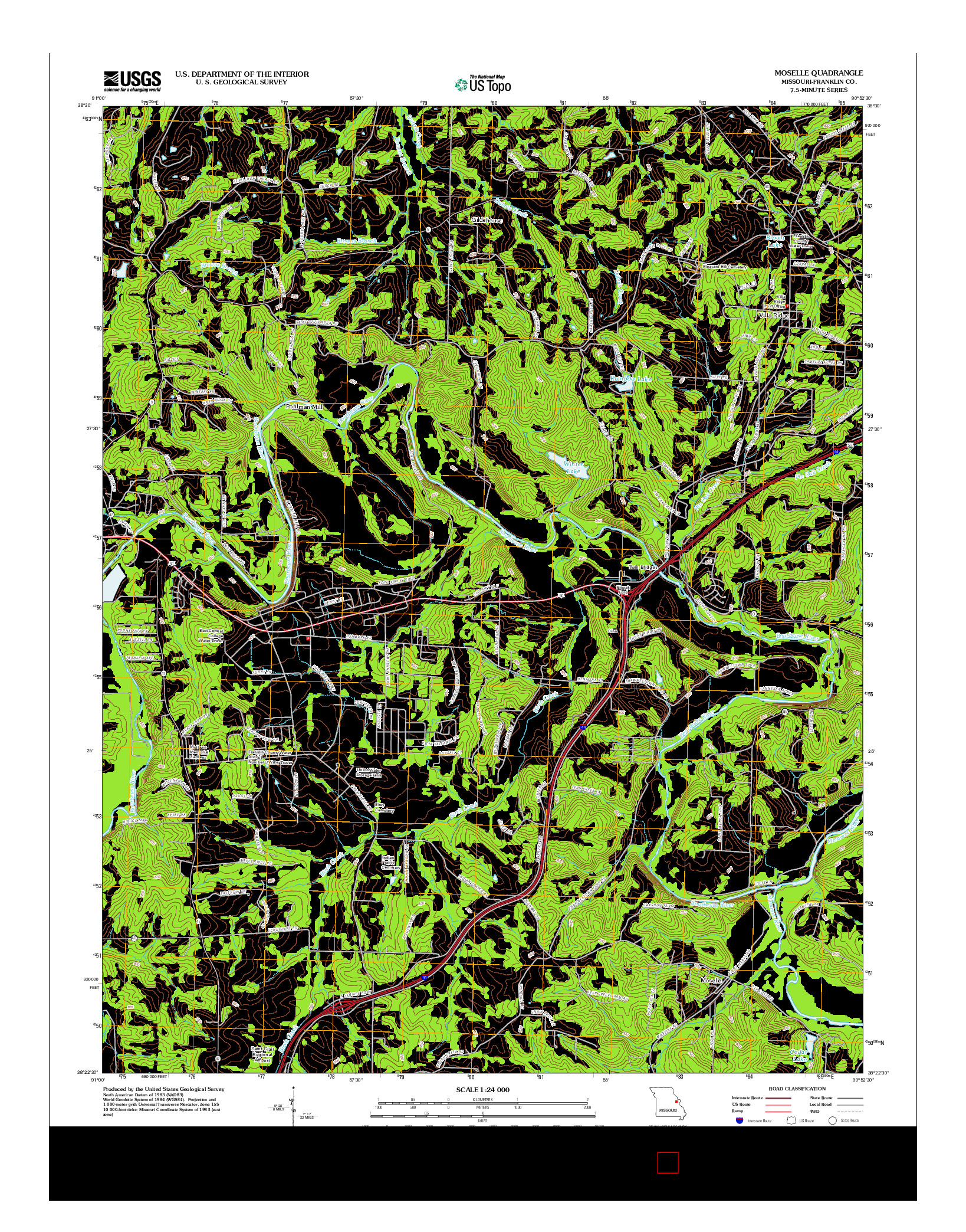 USGS US TOPO 7.5-MINUTE MAP FOR MOSELLE, MO 2012