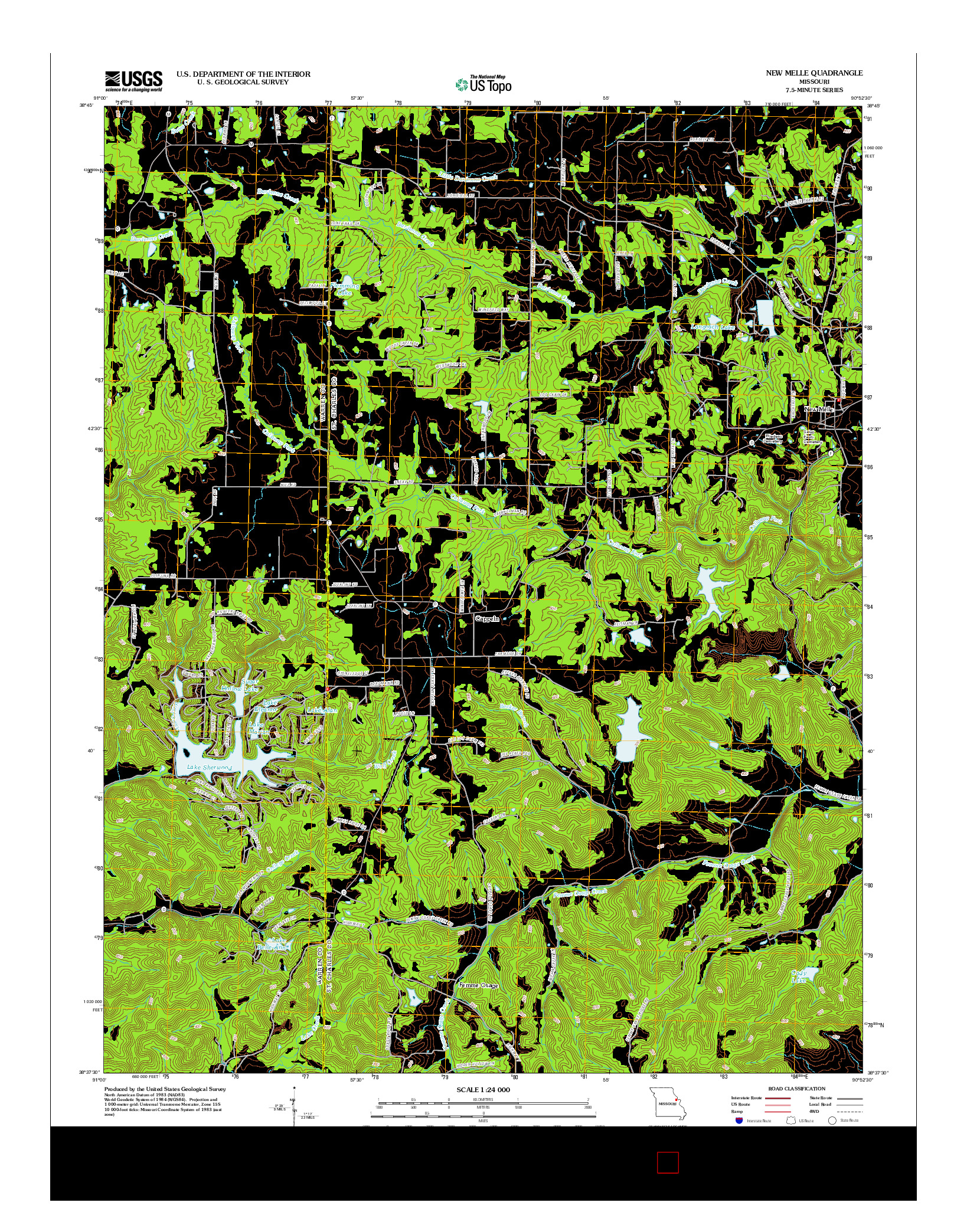 USGS US TOPO 7.5-MINUTE MAP FOR NEW MELLE, MO 2012