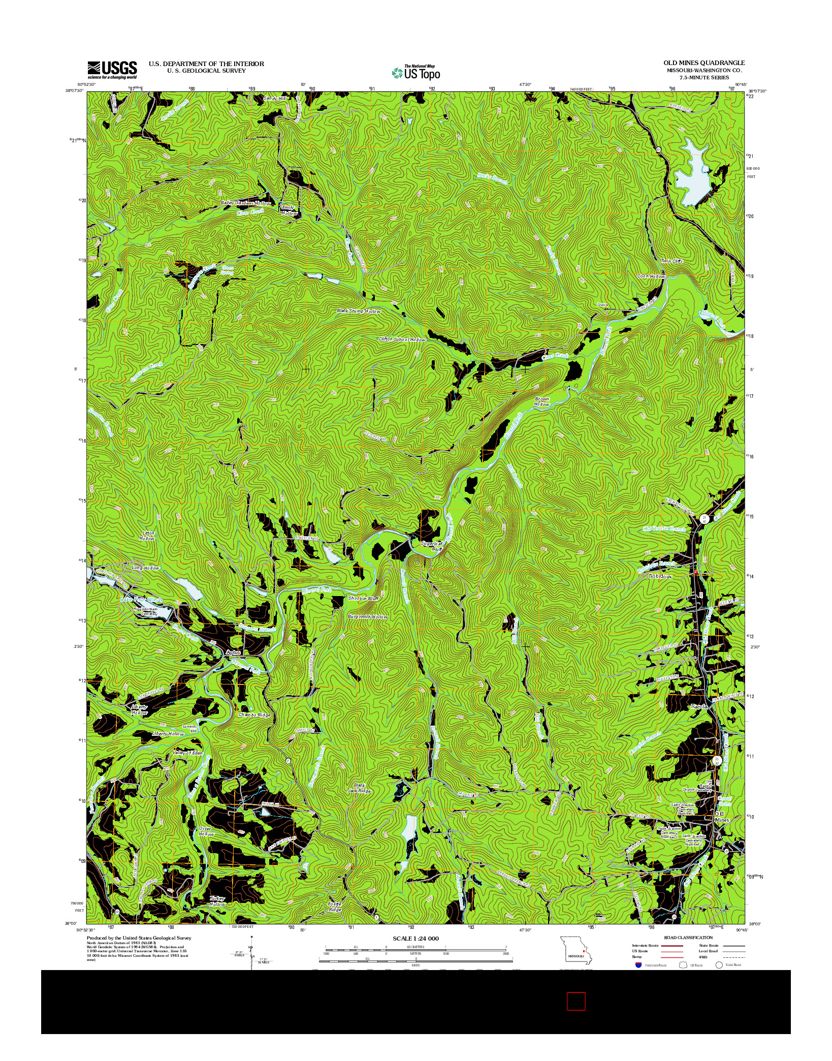 USGS US TOPO 7.5-MINUTE MAP FOR OLD MINES, MO 2012