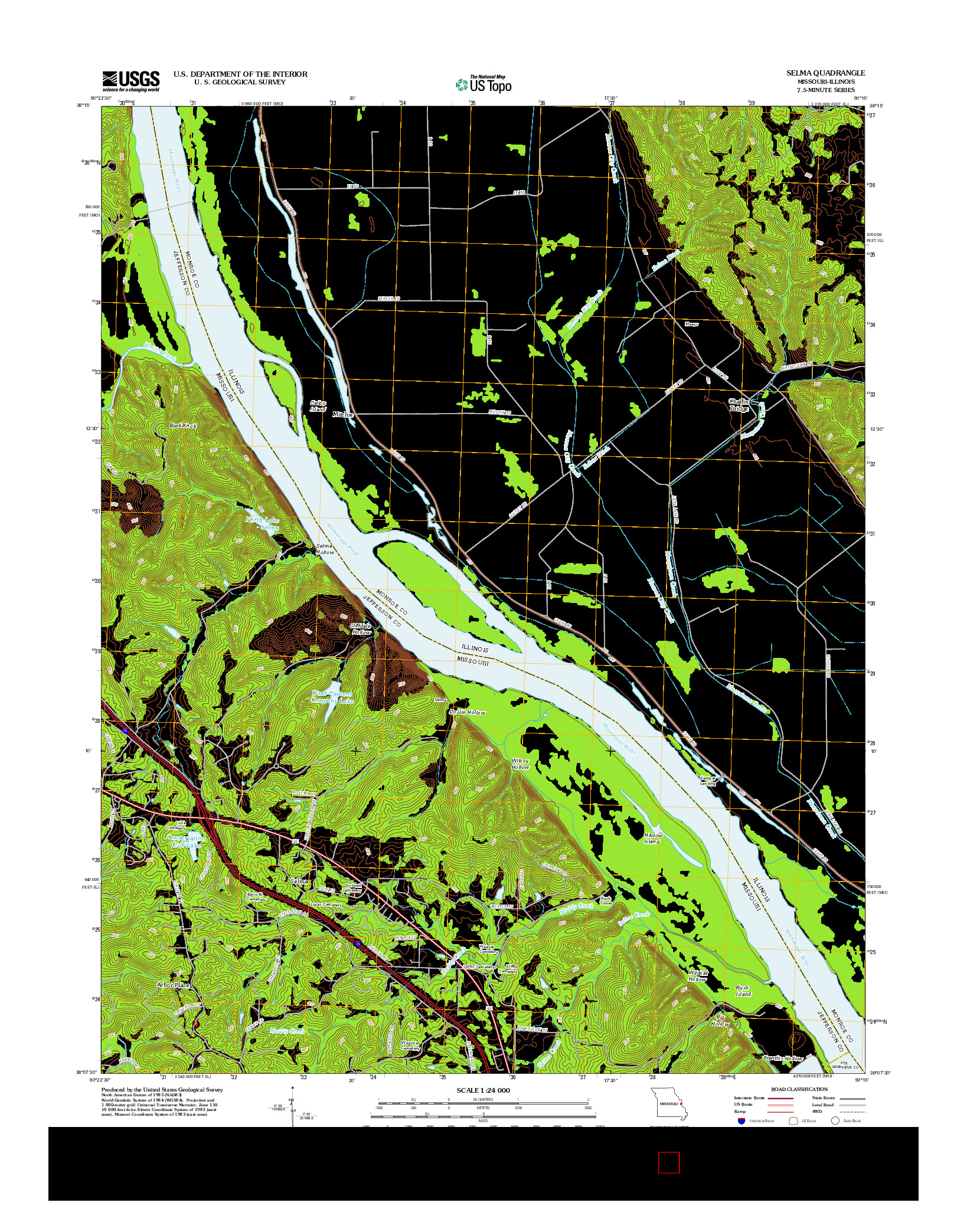 USGS US TOPO 7.5-MINUTE MAP FOR SELMA, MO-IL 2012