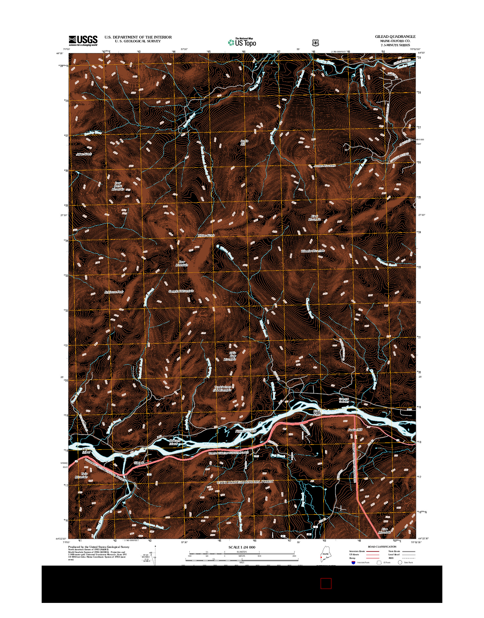 USGS US TOPO 7.5-MINUTE MAP FOR GILEAD, ME 2012