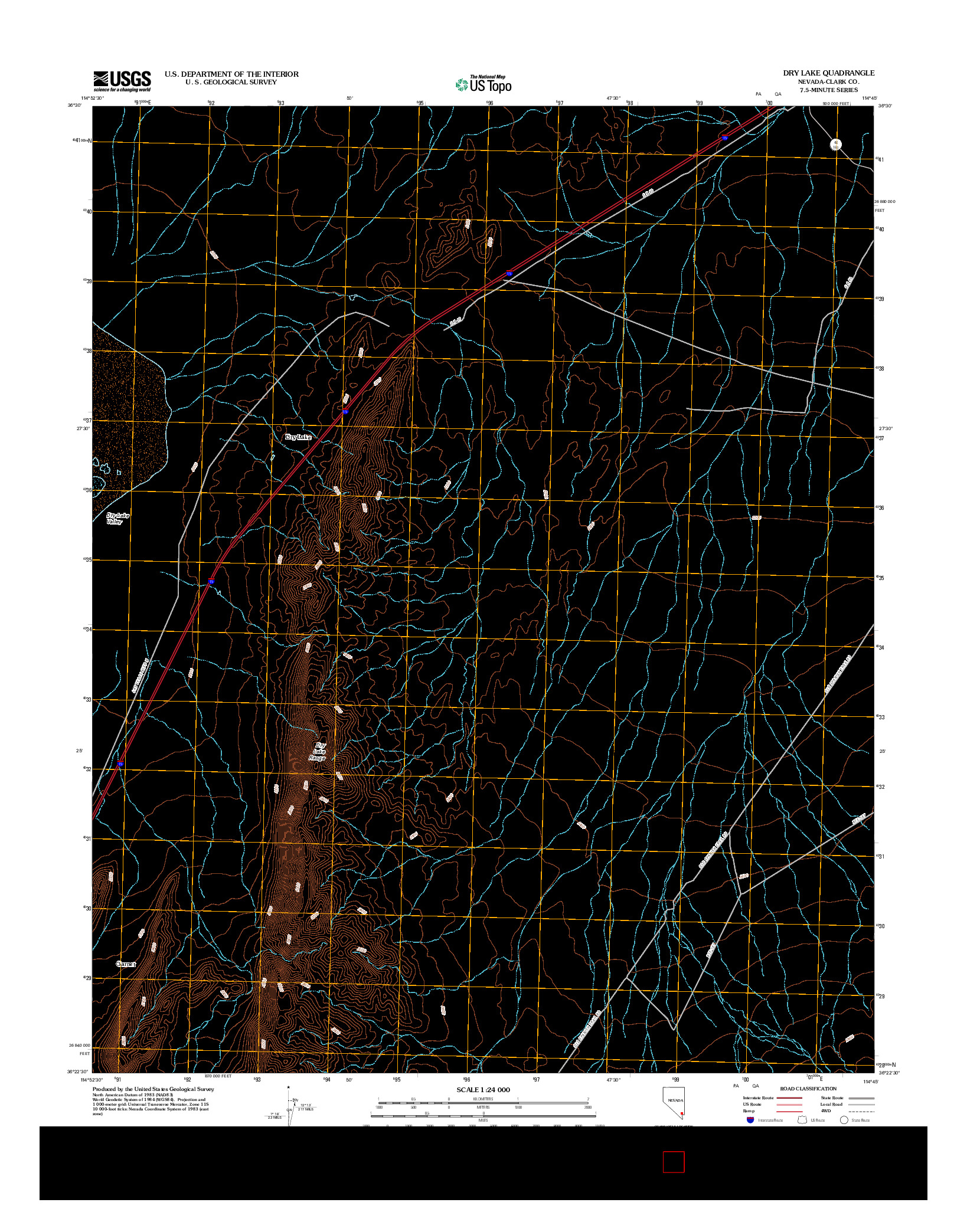 USGS US TOPO 7.5-MINUTE MAP FOR DRY LAKE, NV 2012