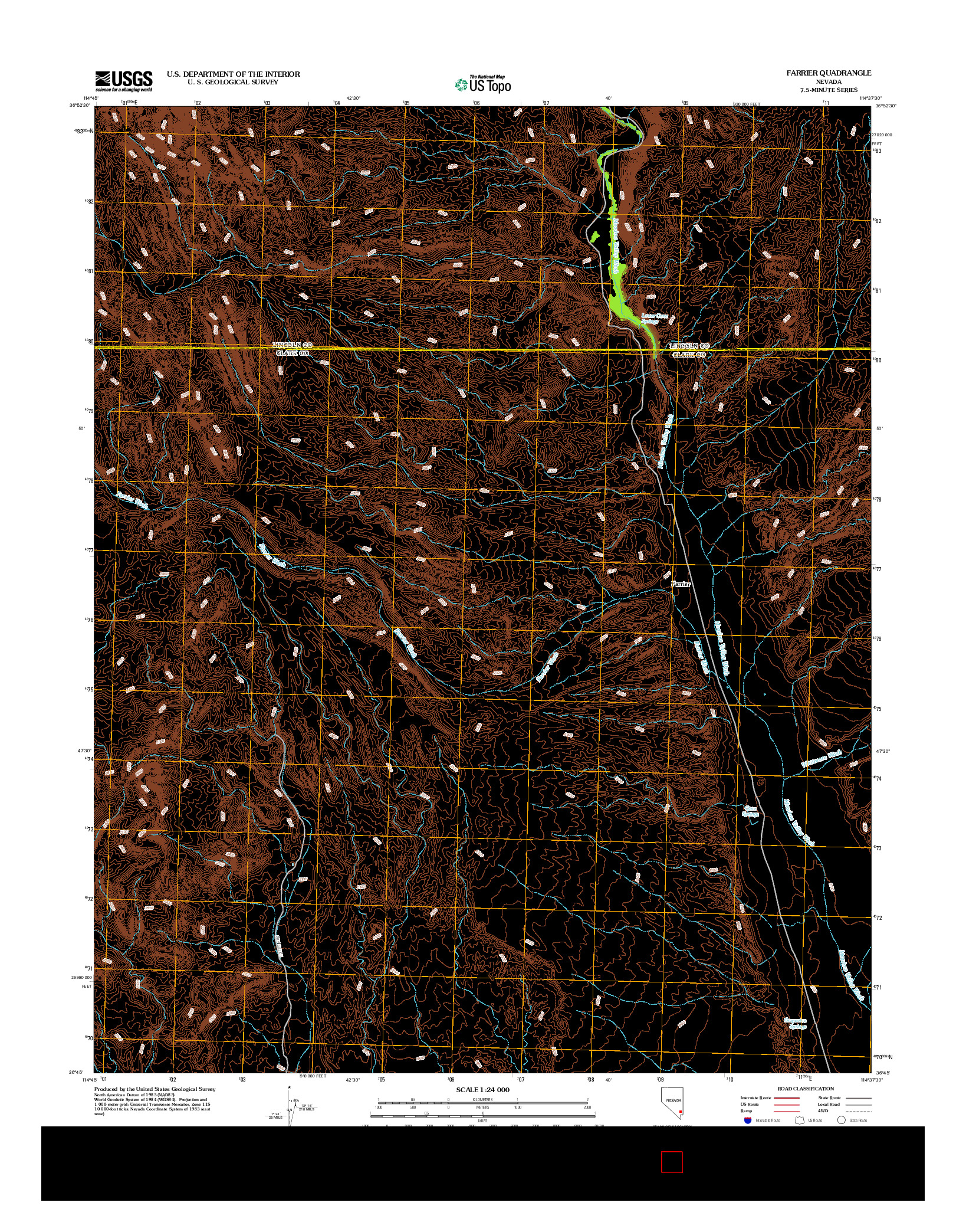 USGS US TOPO 7.5-MINUTE MAP FOR FARRIER, NV 2012