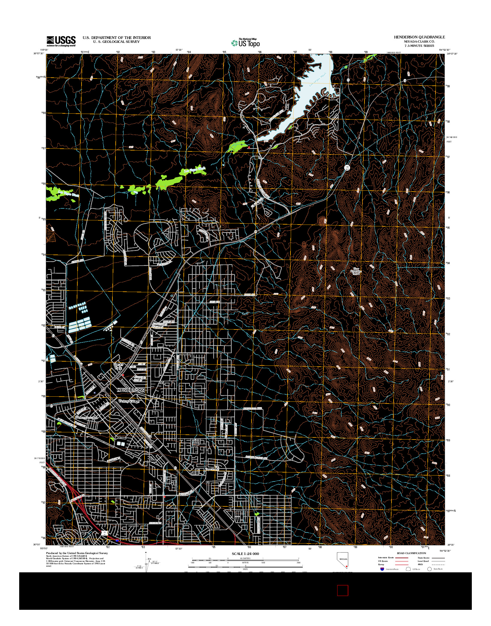 USGS US TOPO 7.5-MINUTE MAP FOR HENDERSON, NV 2012