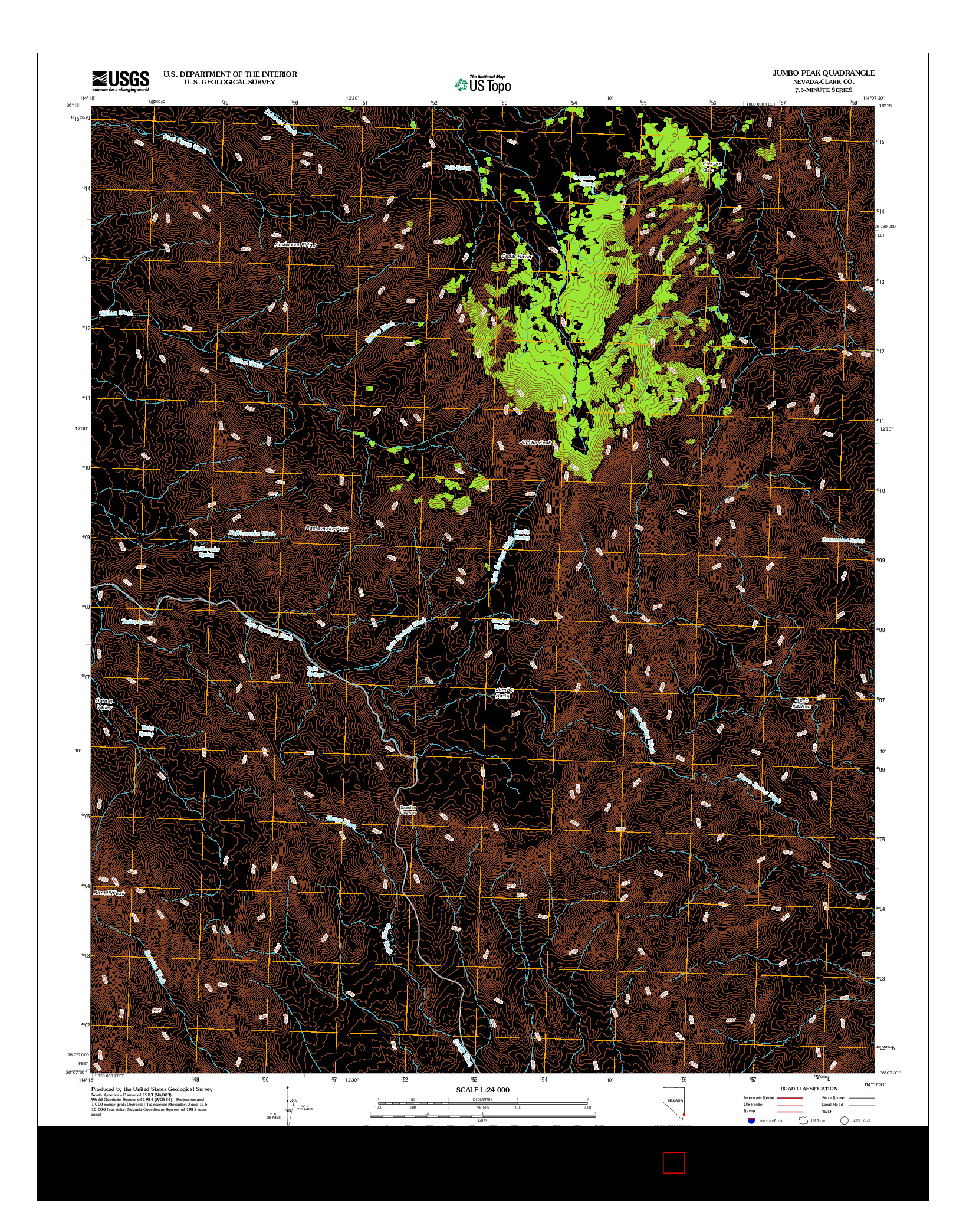 USGS US TOPO 7.5-MINUTE MAP FOR JUMBO PEAK, NV 2012