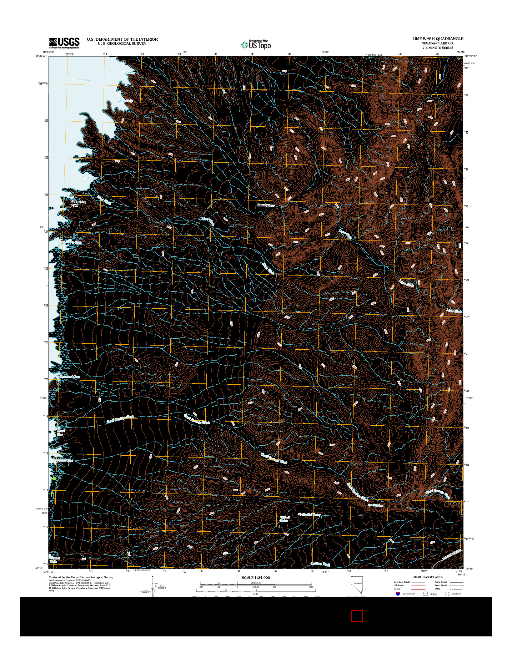 USGS US TOPO 7.5-MINUTE MAP FOR LIME WASH, NV 2012