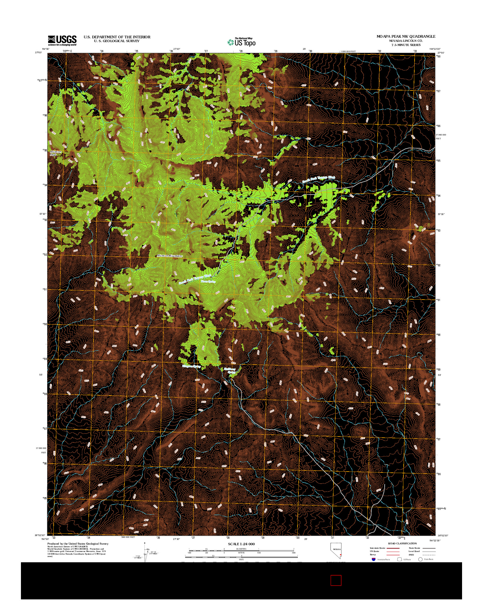 USGS US TOPO 7.5-MINUTE MAP FOR MOAPA PEAK NW, NV 2012