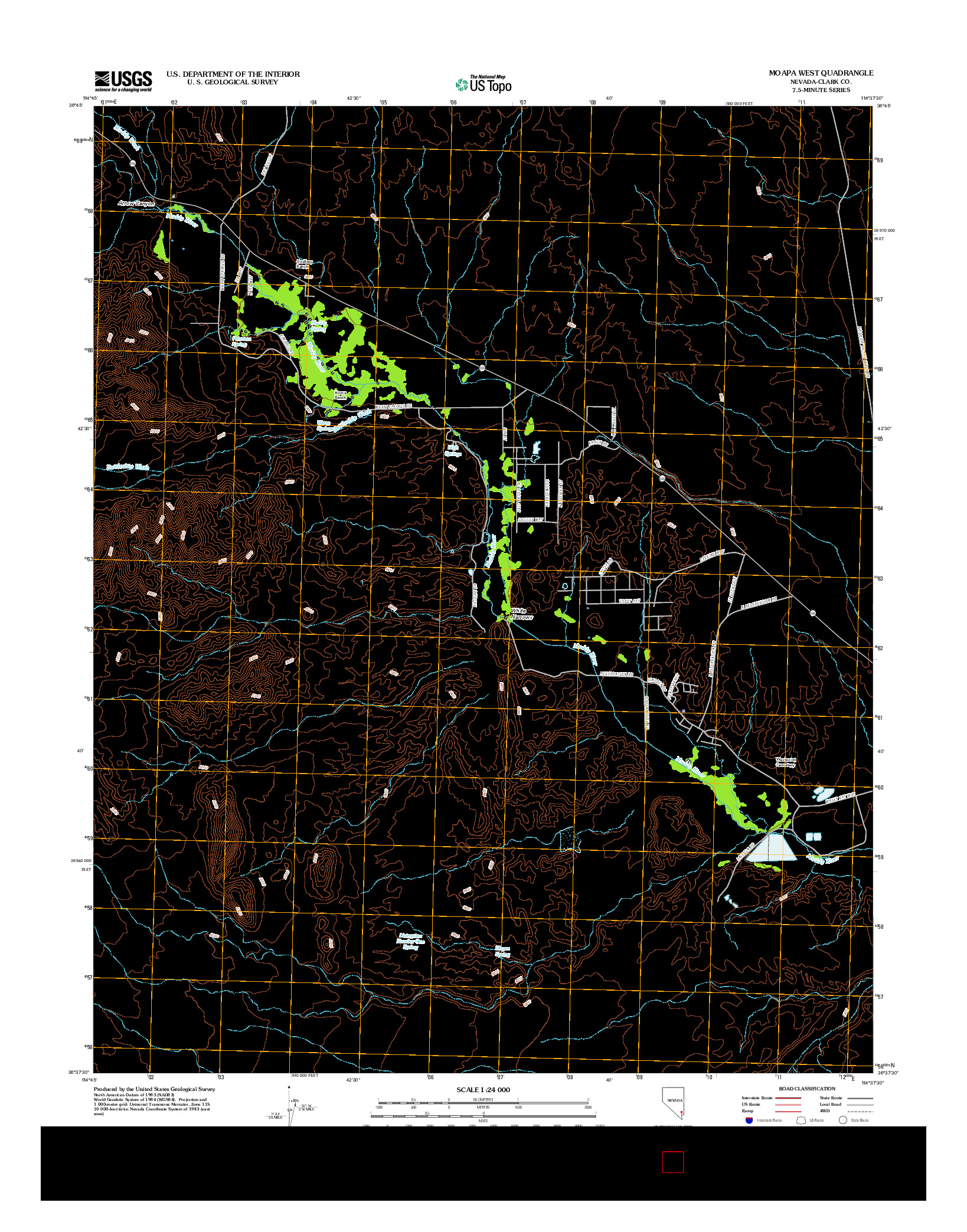 USGS US TOPO 7.5-MINUTE MAP FOR MOAPA WEST, NV 2012
