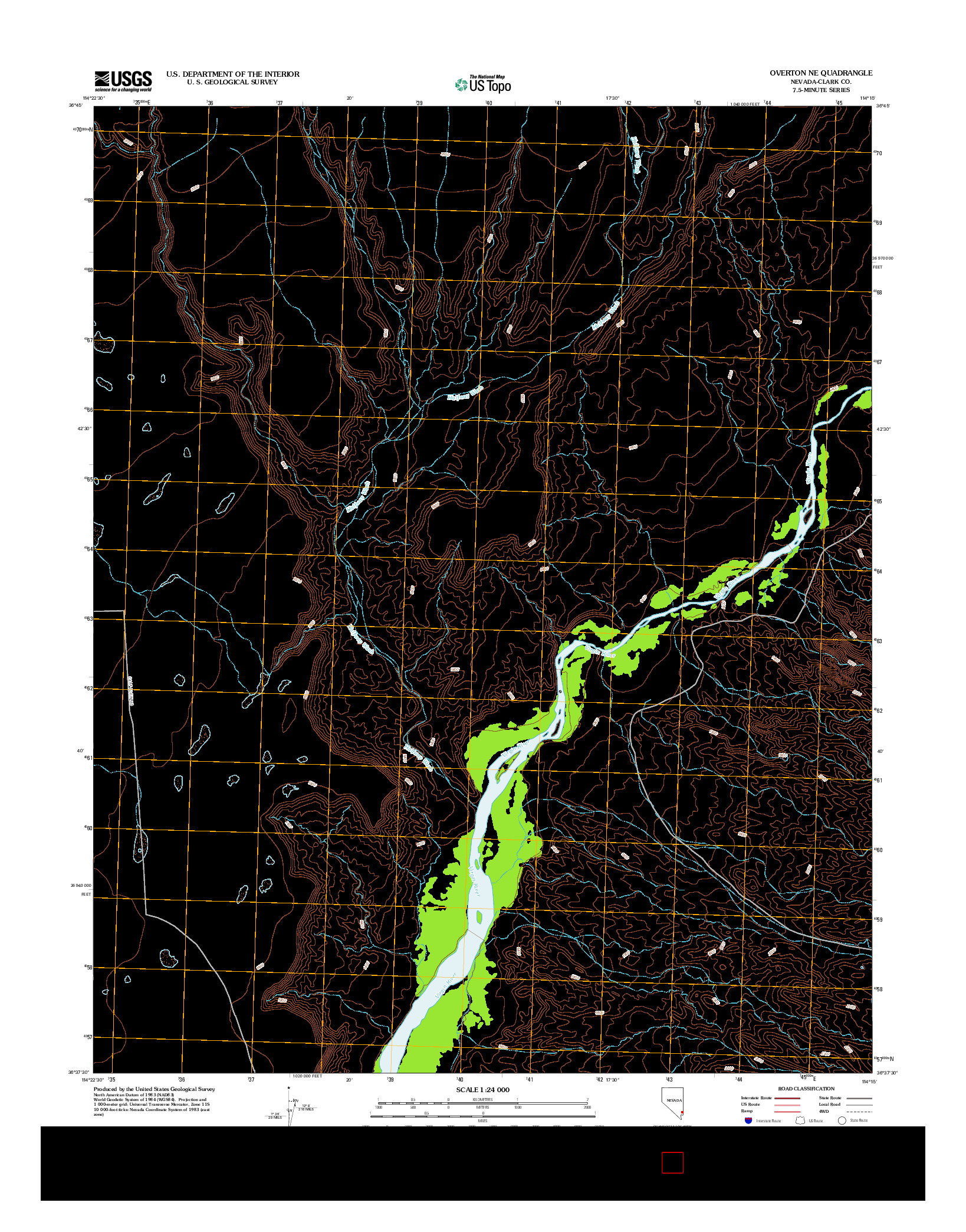 USGS US TOPO 7.5-MINUTE MAP FOR OVERTON NE, NV 2012