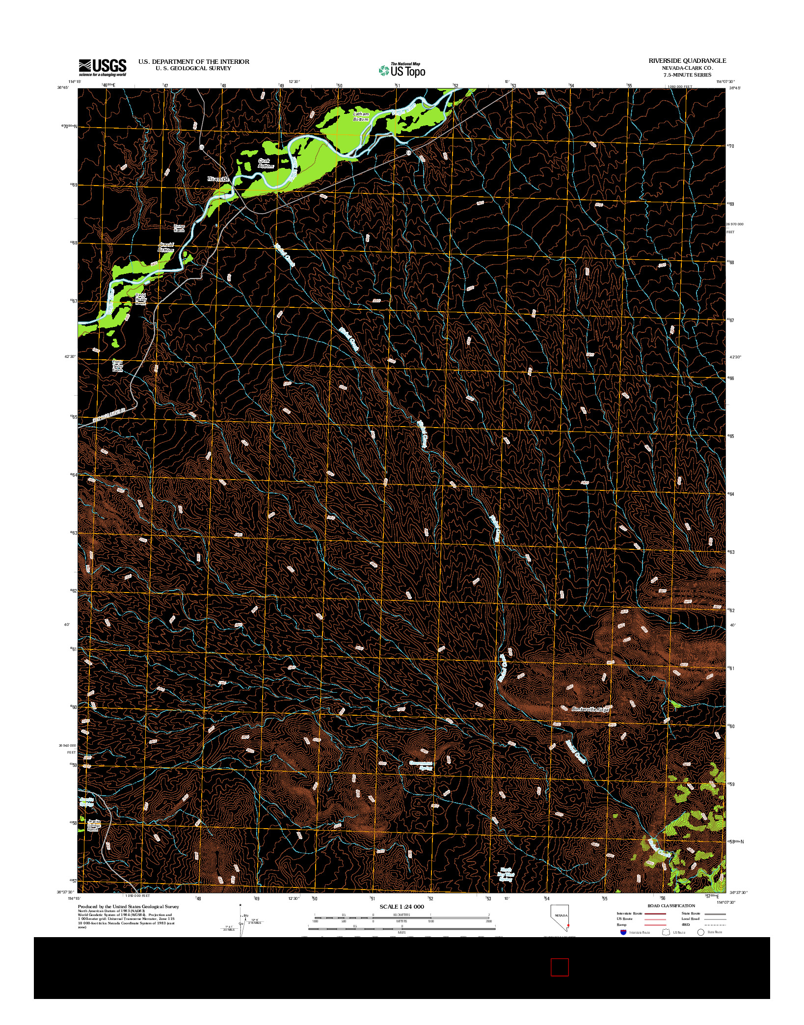 USGS US TOPO 7.5-MINUTE MAP FOR RIVERSIDE, NV 2012