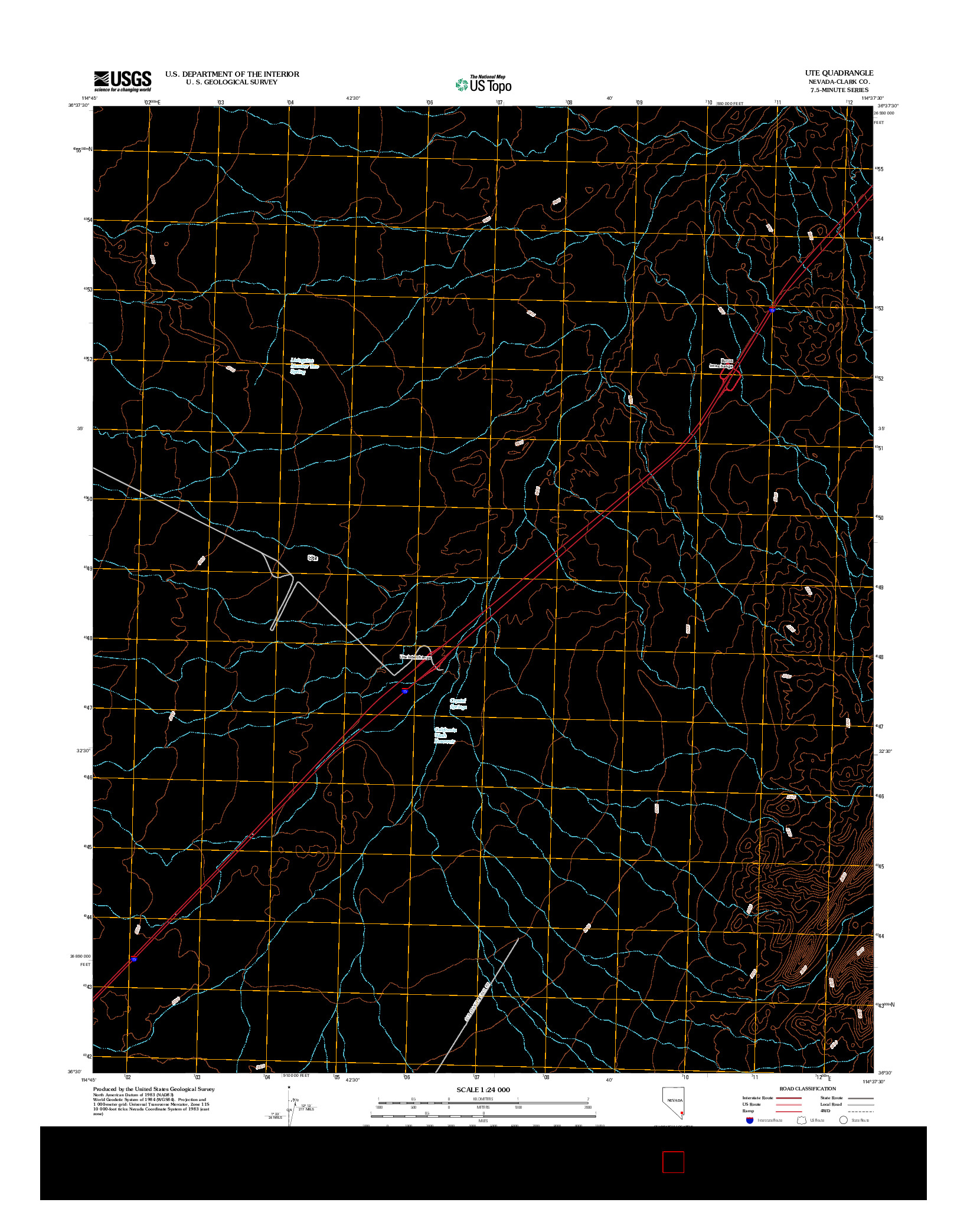 USGS US TOPO 7.5-MINUTE MAP FOR UTE, NV 2012