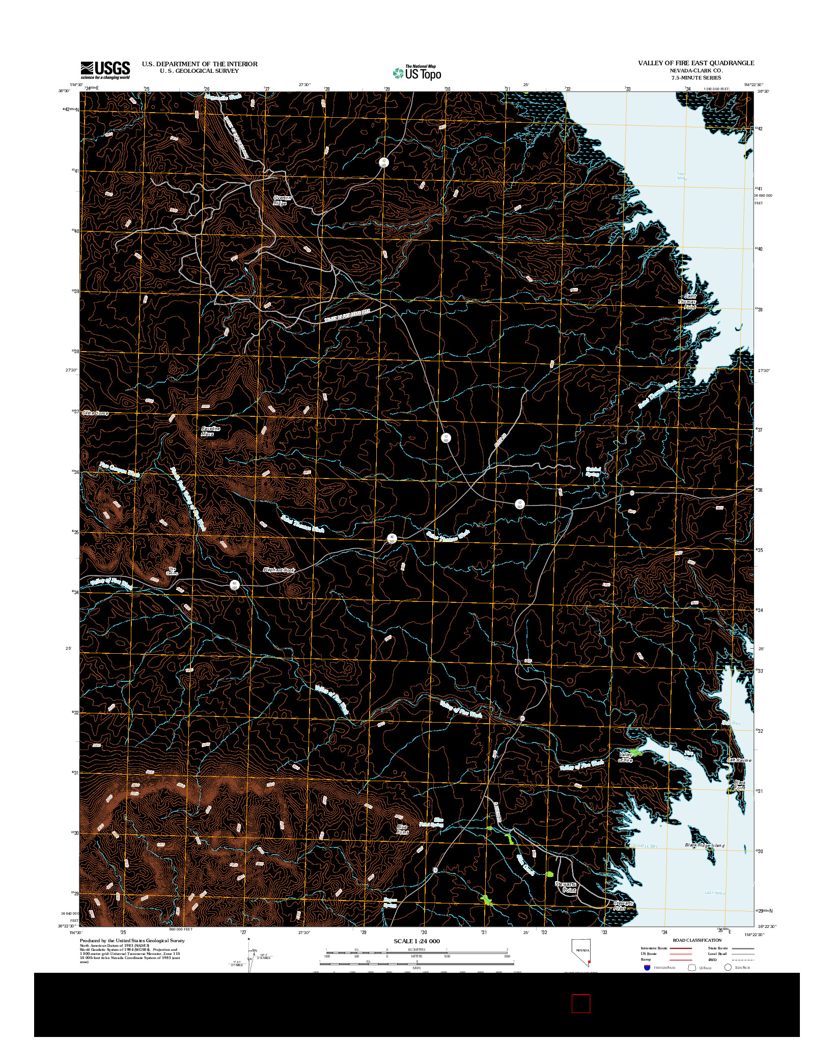 USGS US TOPO 7.5-MINUTE MAP FOR VALLEY OF FIRE EAST, NV 2012