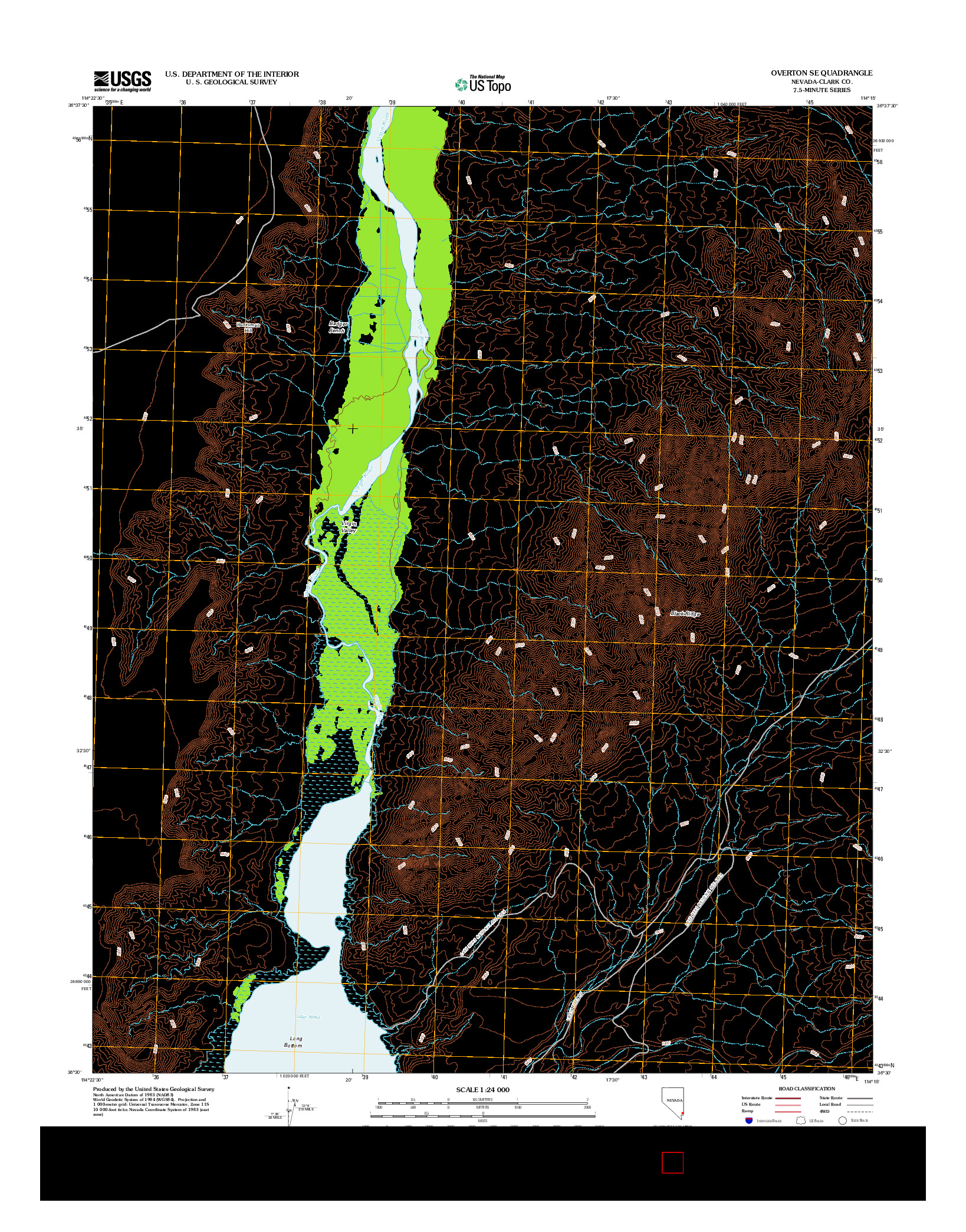 USGS US TOPO 7.5-MINUTE MAP FOR OVERTON SE, NV 2012