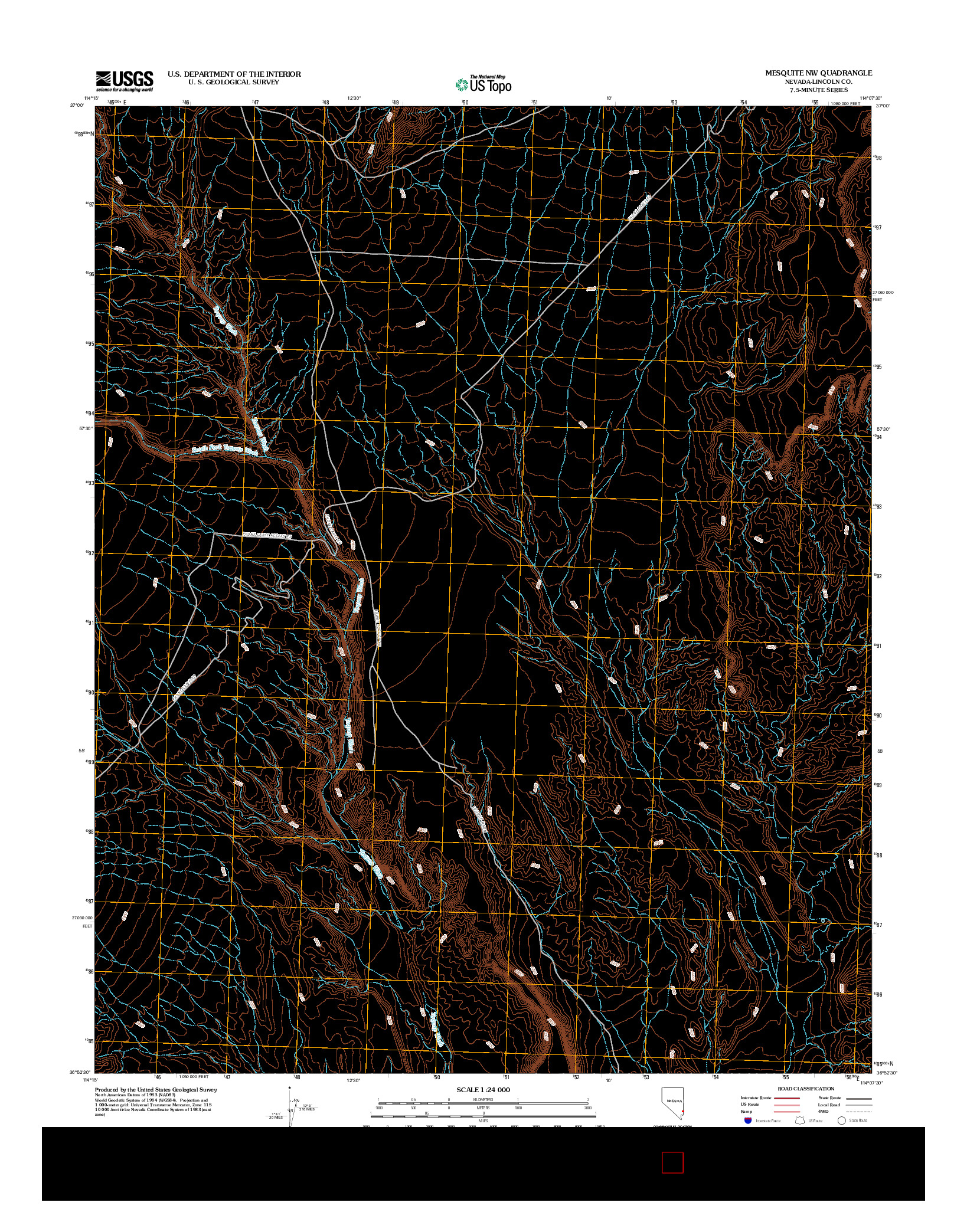 USGS US TOPO 7.5-MINUTE MAP FOR MESQUITE NW, NV 2012