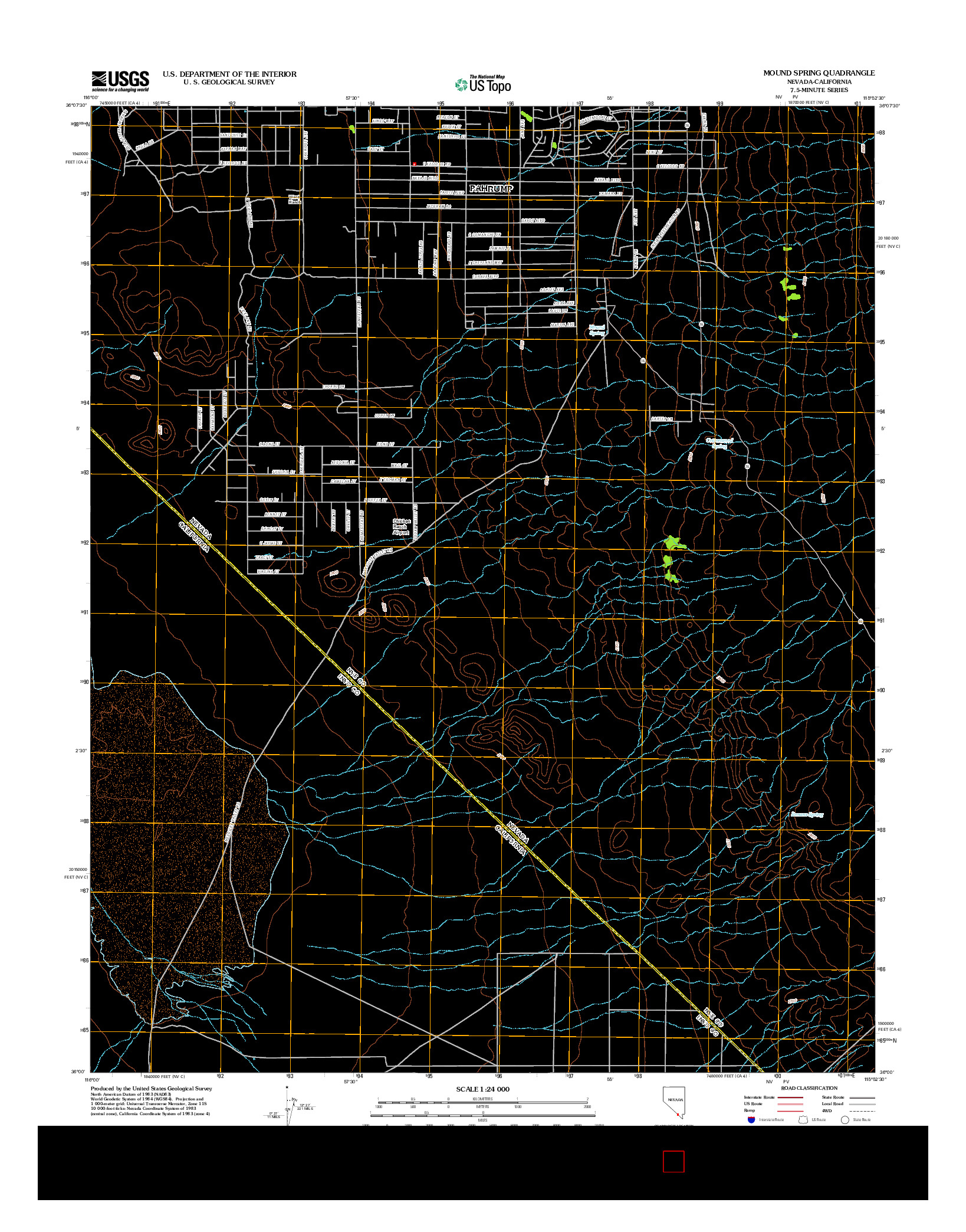 USGS US TOPO 7.5-MINUTE MAP FOR MOUND SPRING, NV-CA 2012