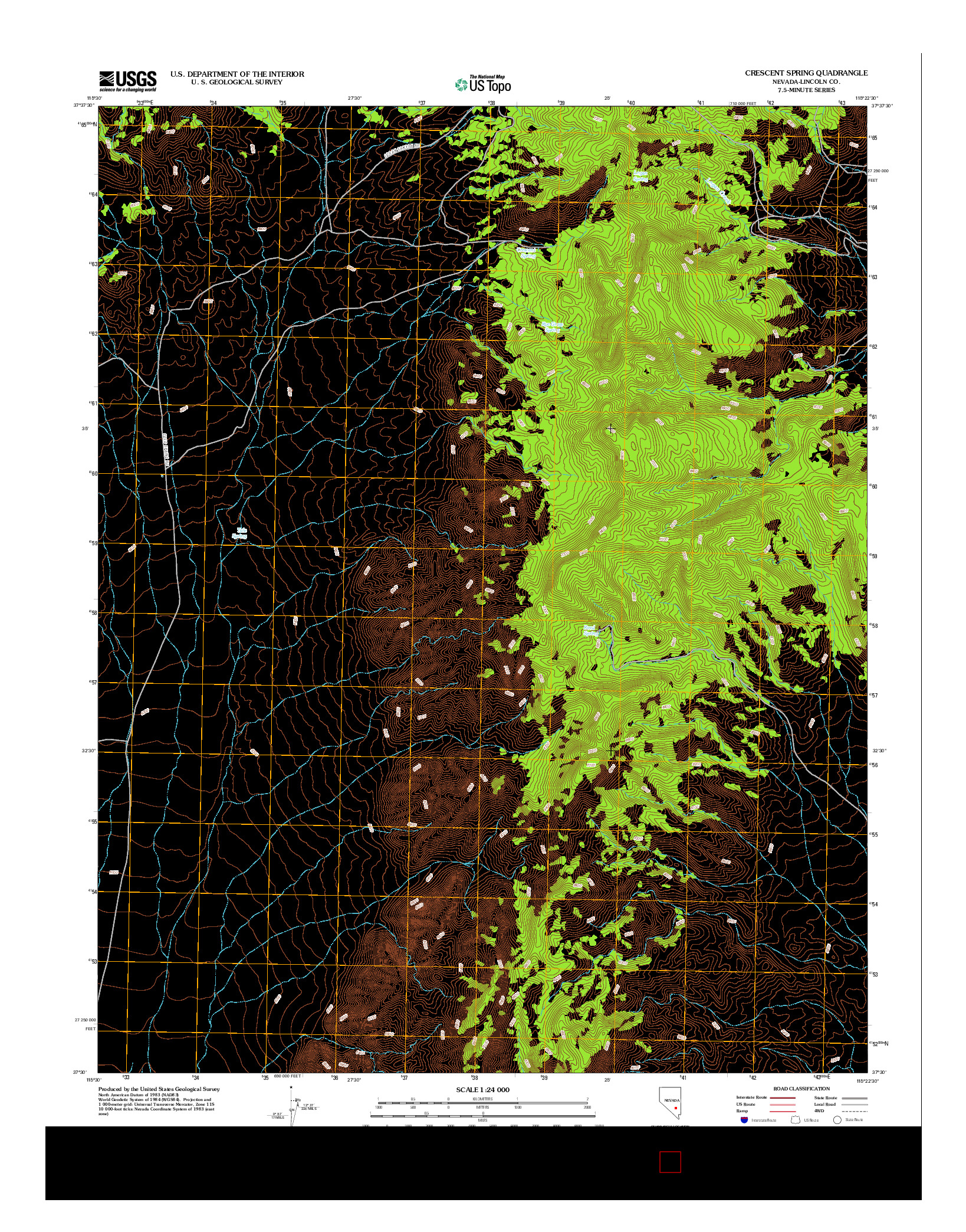 USGS US TOPO 7.5-MINUTE MAP FOR CRESCENT SPRING, NV 2012