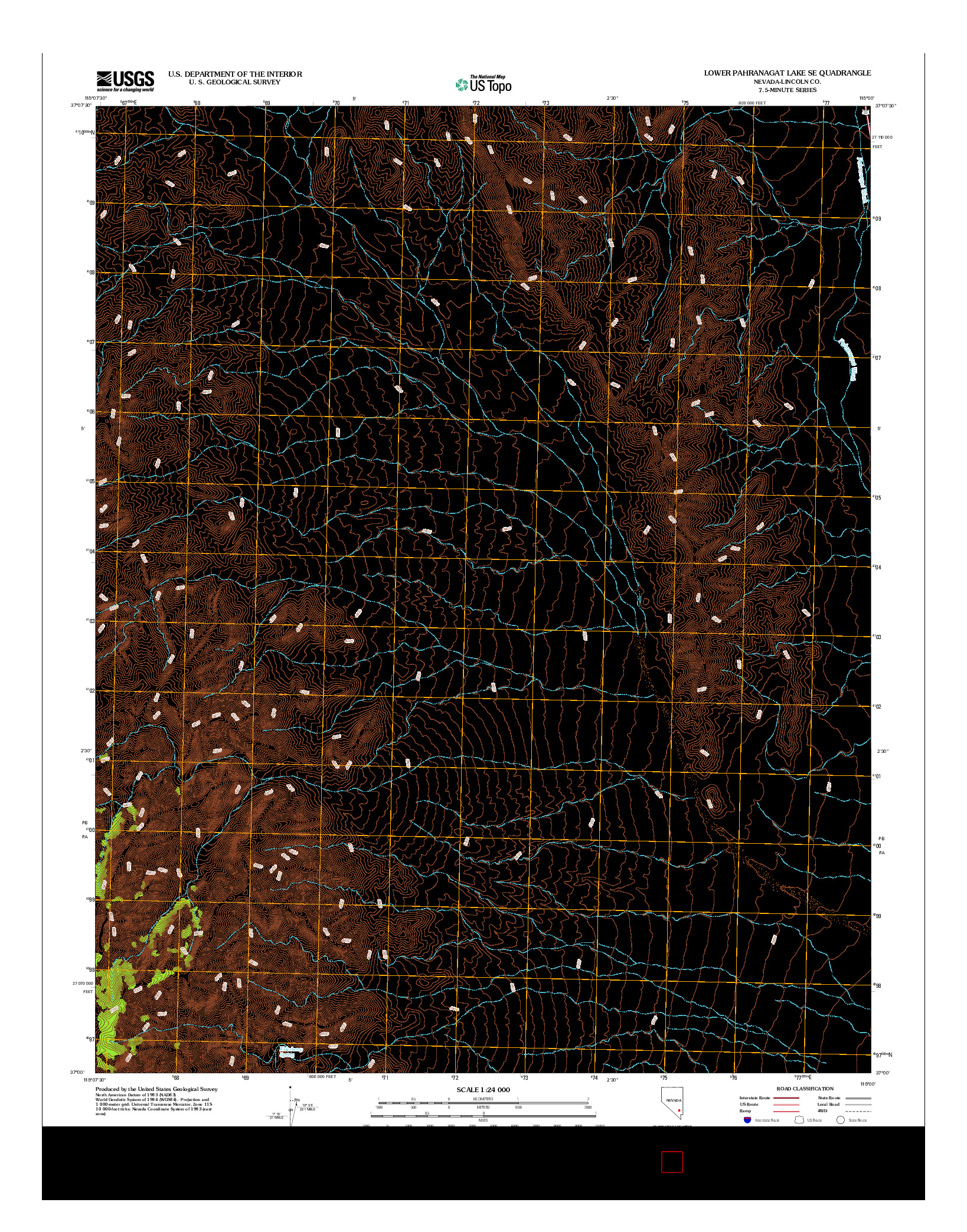 USGS US TOPO 7.5-MINUTE MAP FOR LOWER PAHRANAGAT LAKE SE, NV 2012