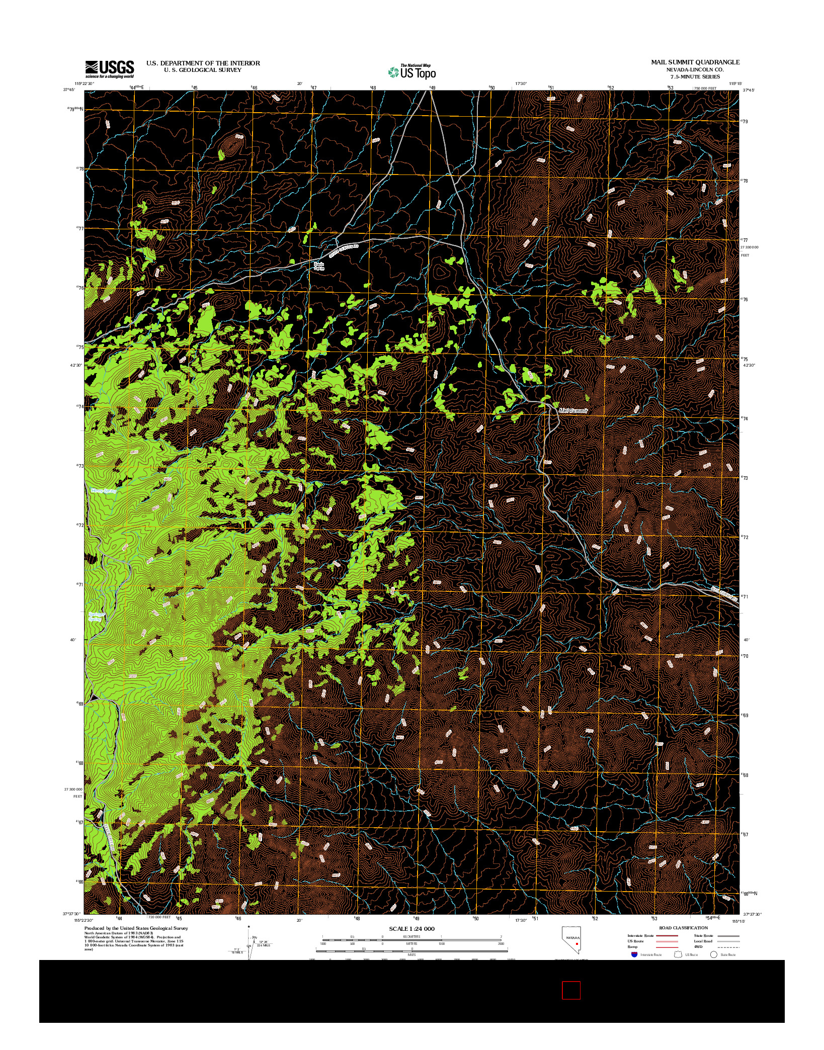 USGS US TOPO 7.5-MINUTE MAP FOR MAIL SUMMIT, NV 2012