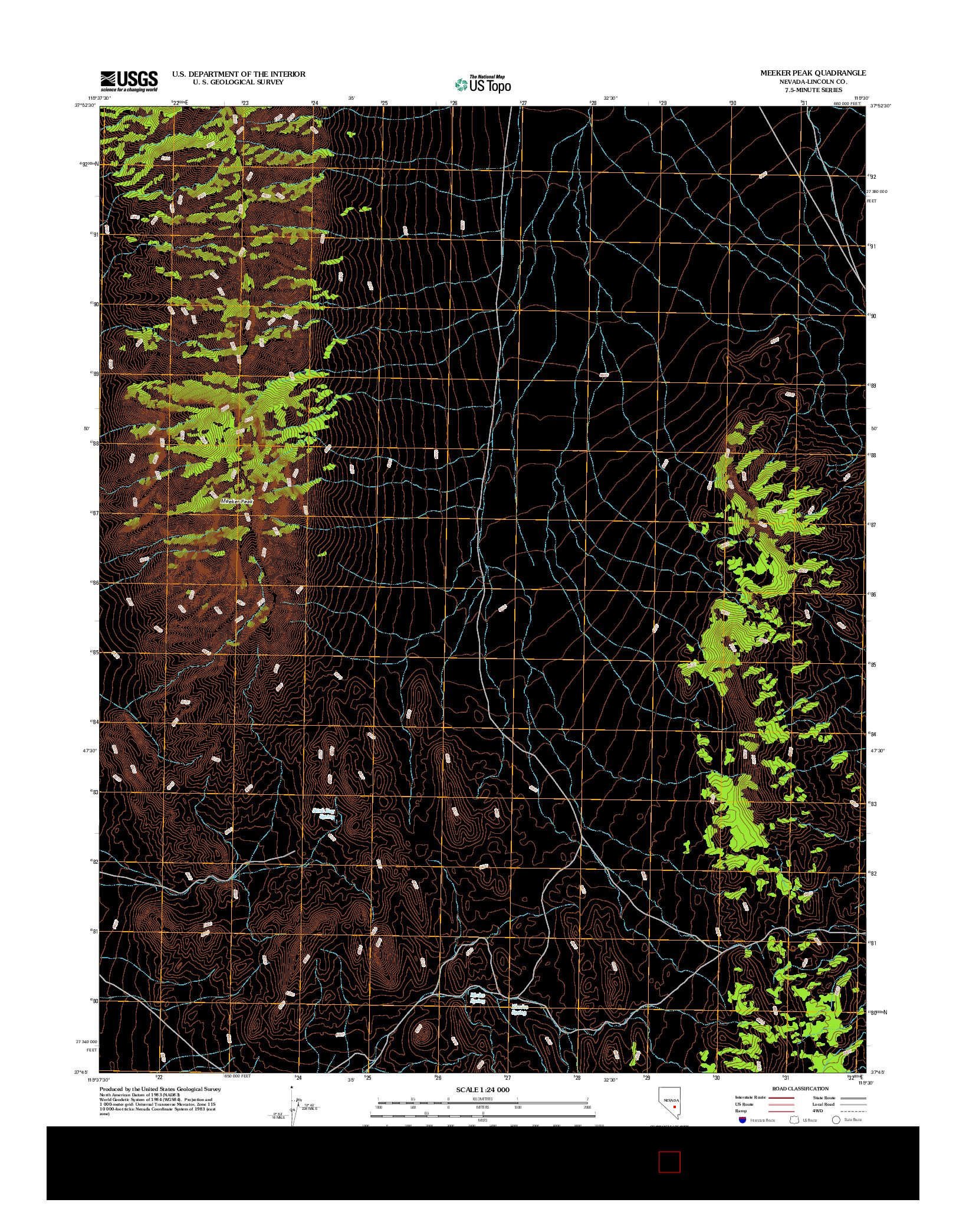 USGS US TOPO 7.5-MINUTE MAP FOR MEEKER PEAK, NV 2012