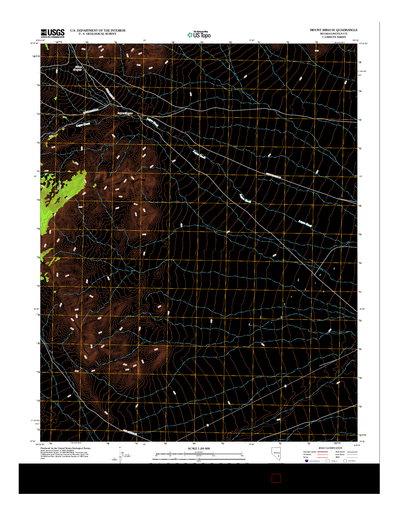 USGS US TOPO 7.5-MINUTE MAP FOR MOUNT IRISH SE, NV 2012