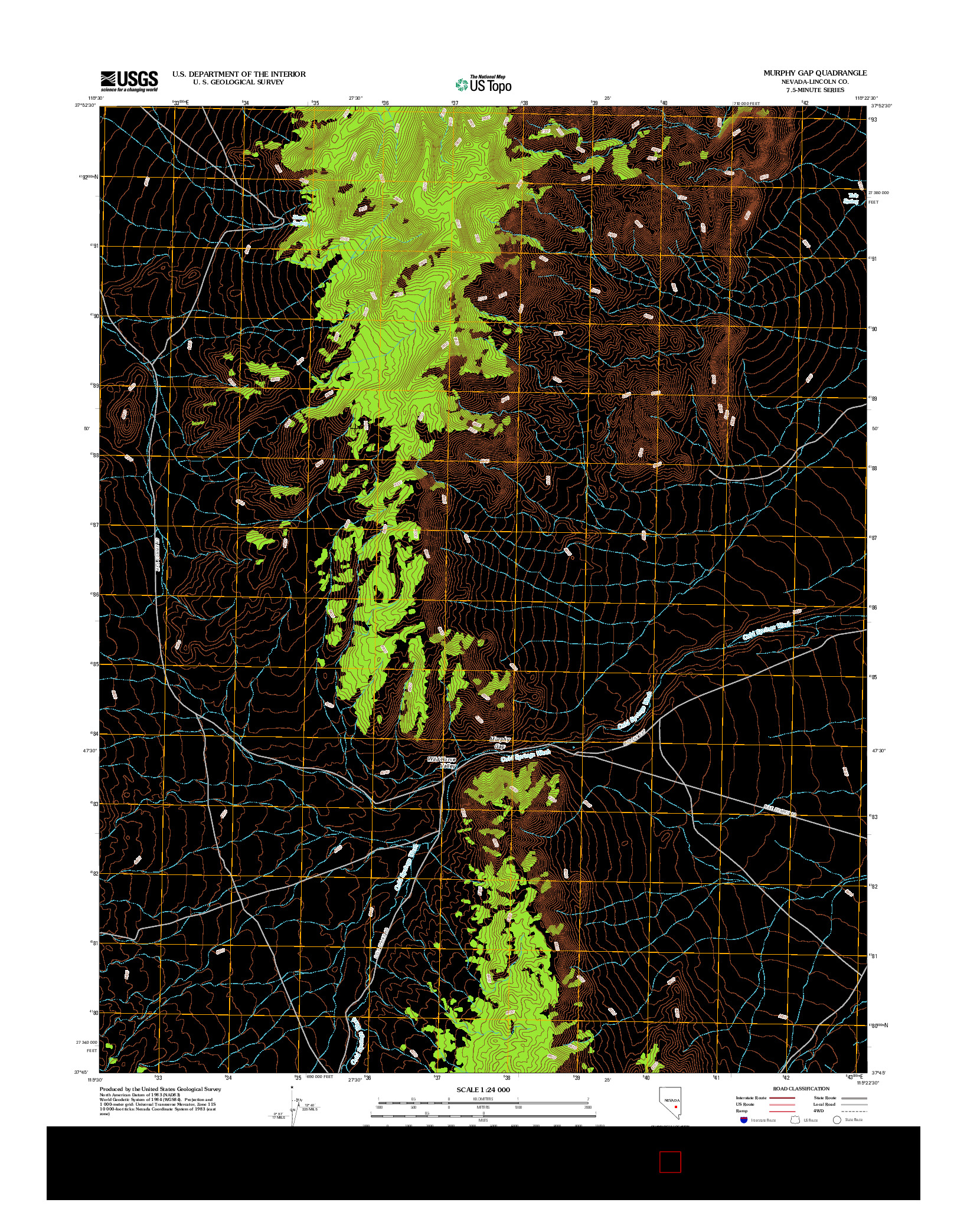 USGS US TOPO 7.5-MINUTE MAP FOR MURPHY GAP, NV 2012