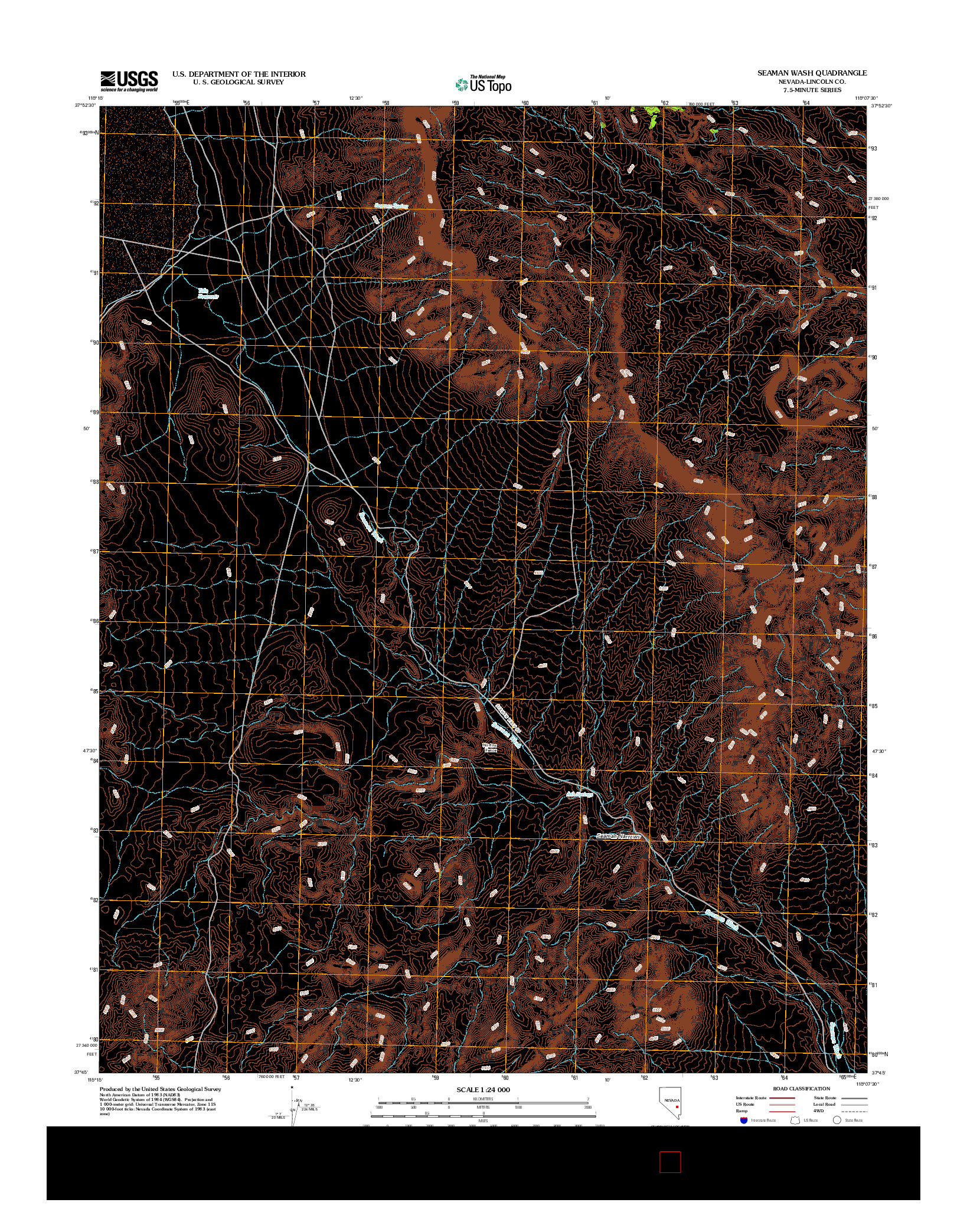USGS US TOPO 7.5-MINUTE MAP FOR SEAMAN WASH, NV 2012