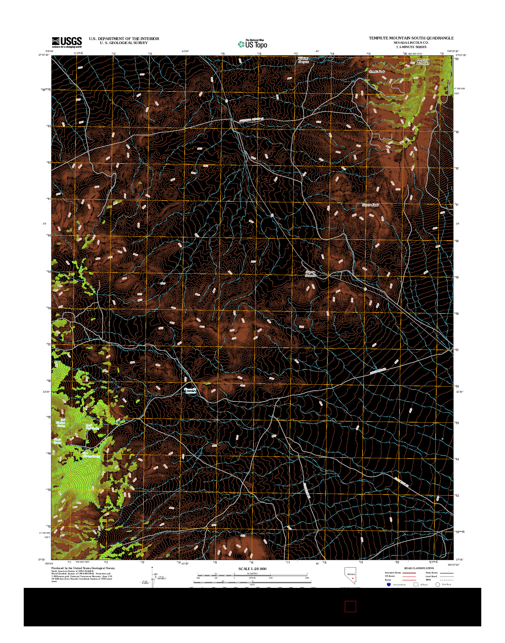 USGS US TOPO 7.5-MINUTE MAP FOR TEMPIUTE MOUNTAIN SOUTH, NV 2012