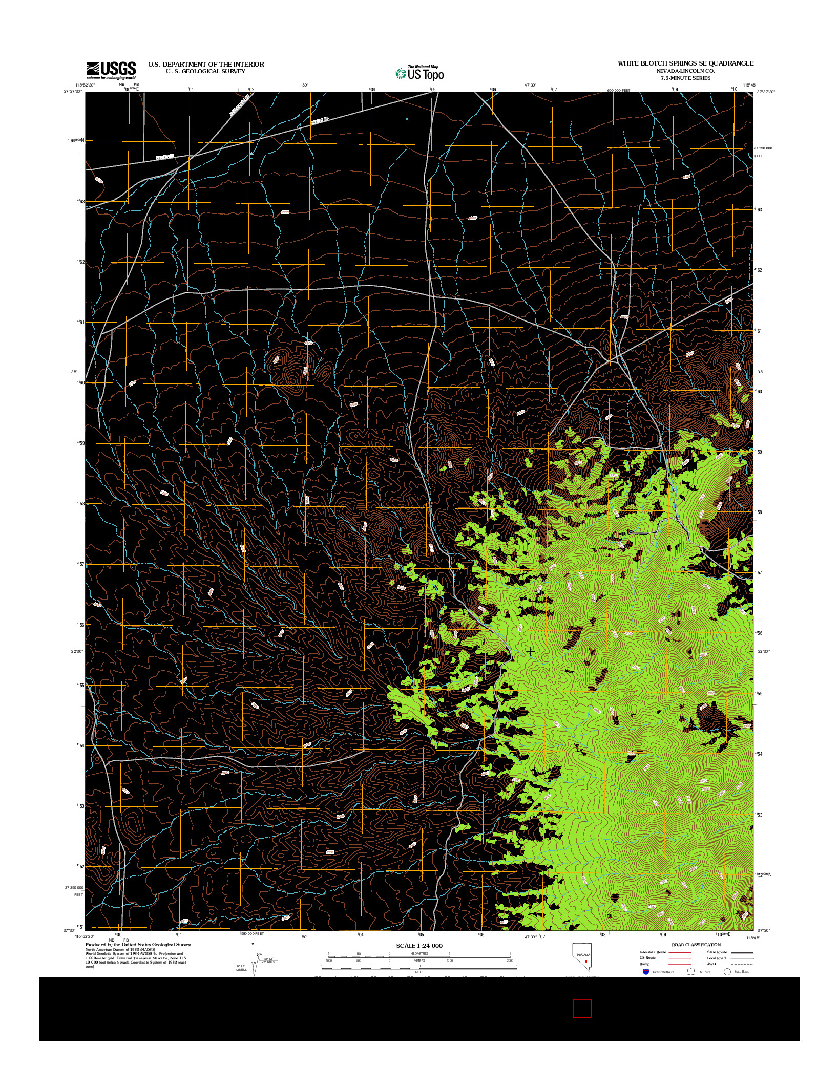 USGS US TOPO 7.5-MINUTE MAP FOR WHITE BLOTCH SPRINGS SE, NV 2012