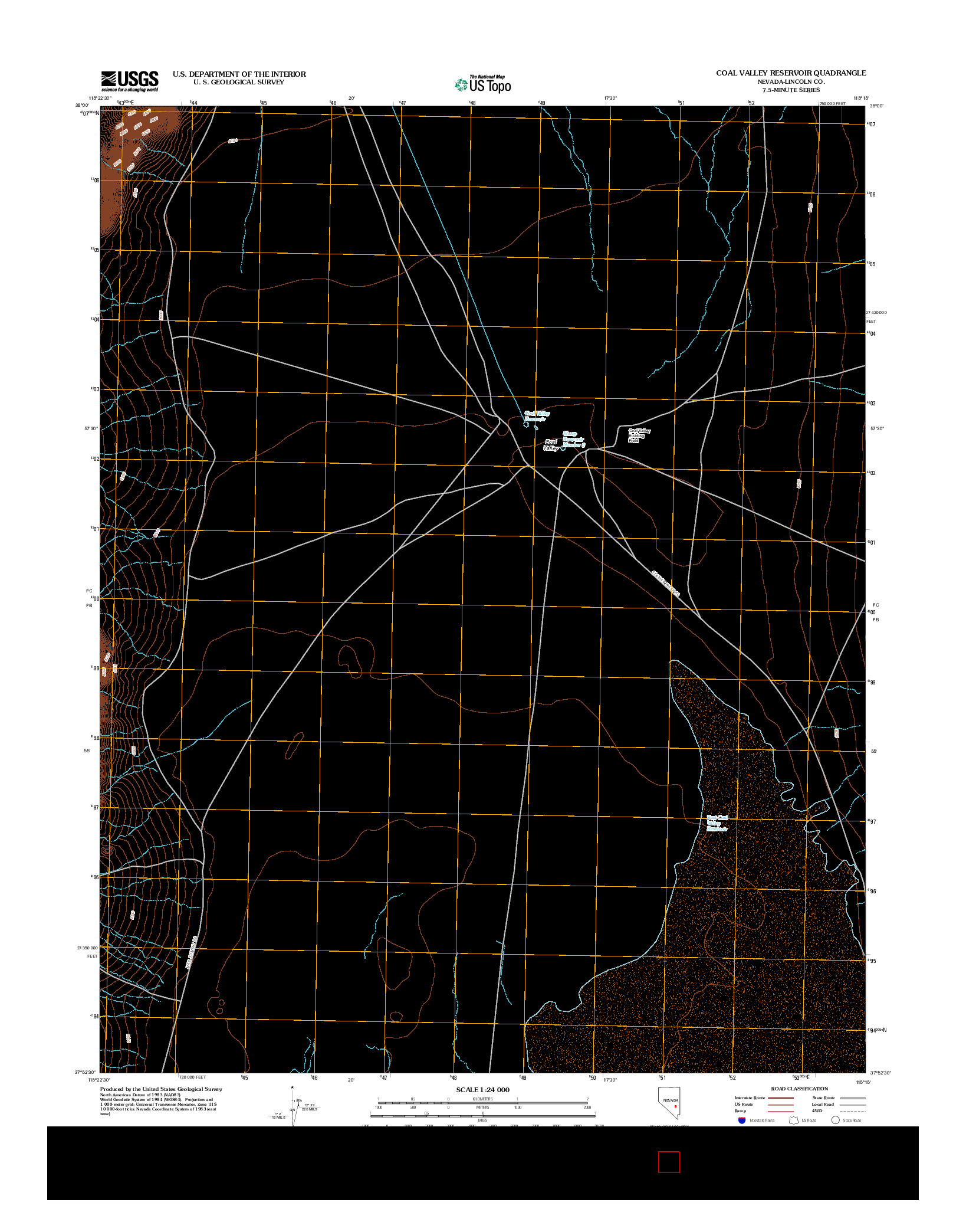 USGS US TOPO 7.5-MINUTE MAP FOR COAL VALLEY RESERVOIR, NV 2012