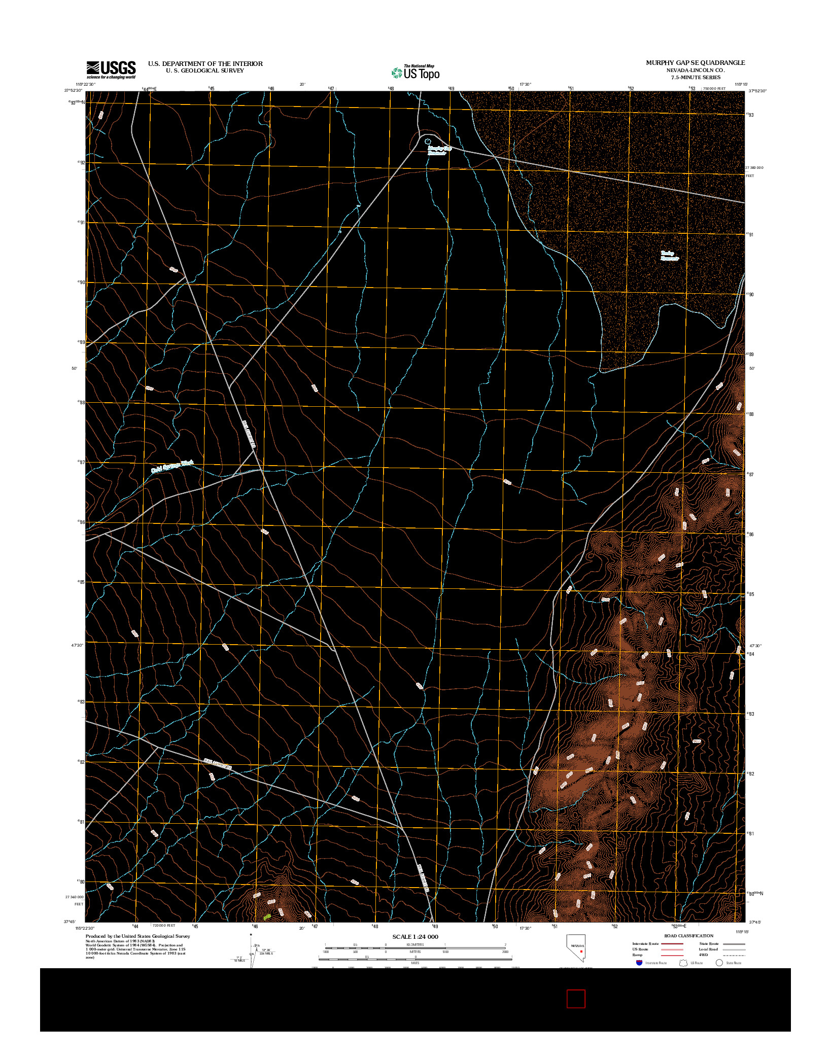 USGS US TOPO 7.5-MINUTE MAP FOR MURPHY GAP SE, NV 2012
