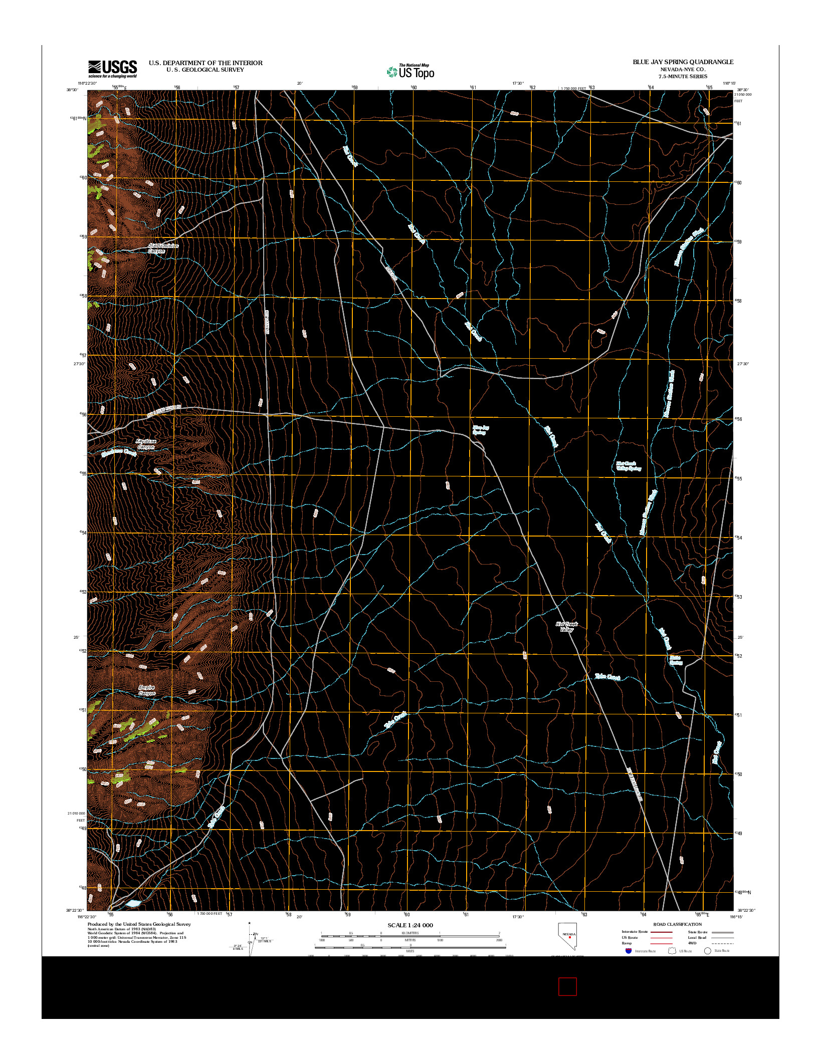 USGS US TOPO 7.5-MINUTE MAP FOR BLUE JAY SPRING, NV 2012