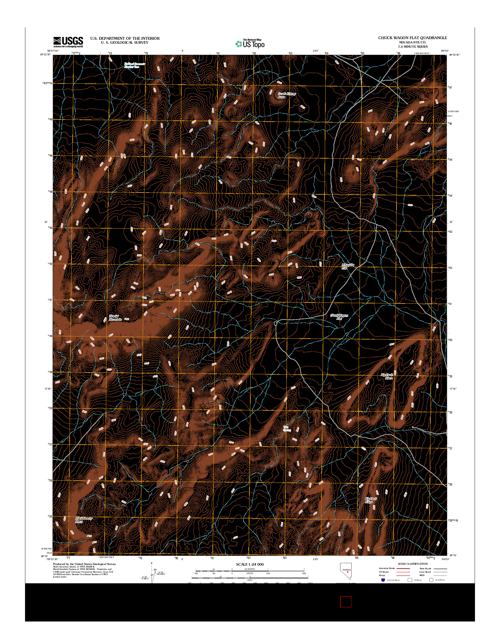 USGS US TOPO 7.5-MINUTE MAP FOR CHUCK WAGON FLAT, NV 2012