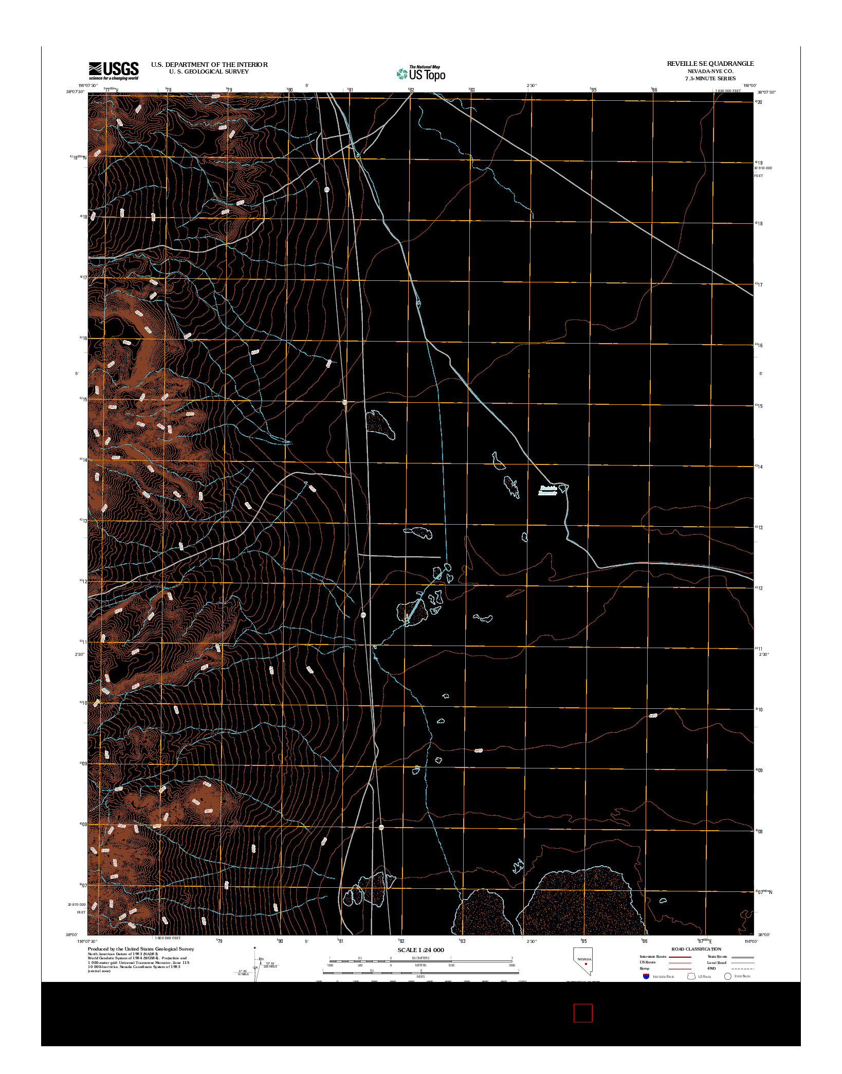 USGS US TOPO 7.5-MINUTE MAP FOR REVEILLE SE, NV 2012