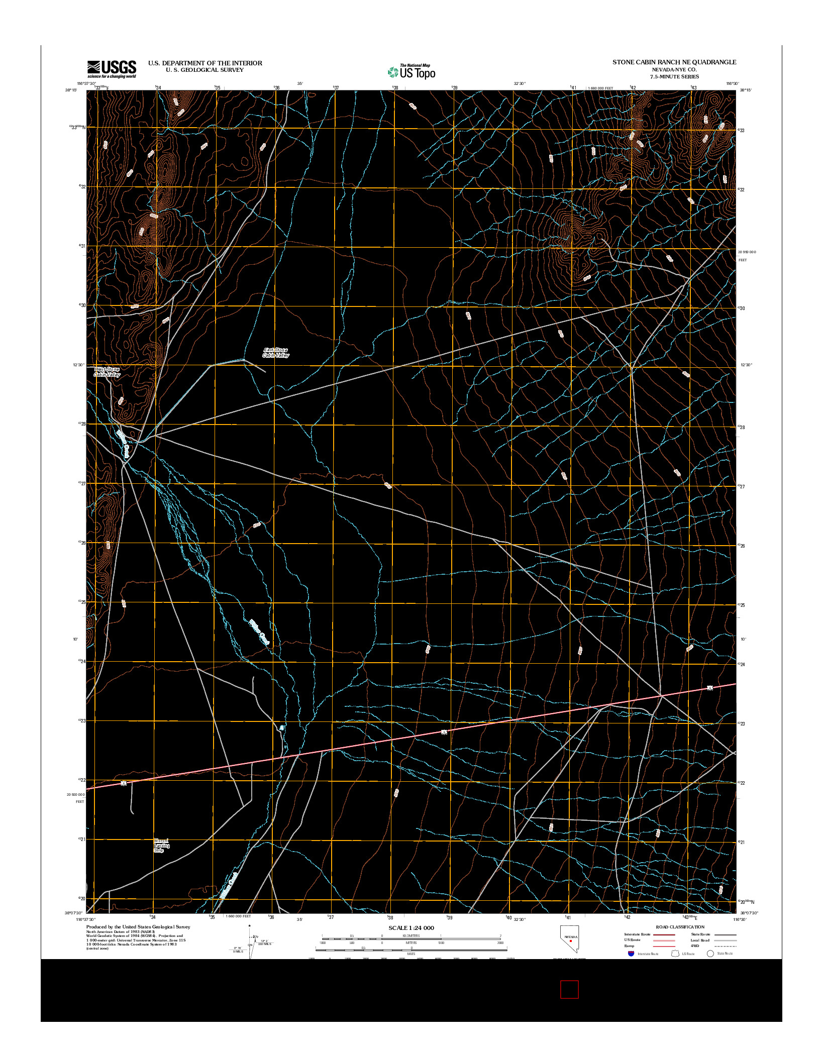 USGS US TOPO 7.5-MINUTE MAP FOR STONE CABIN RANCH NE, NV 2012