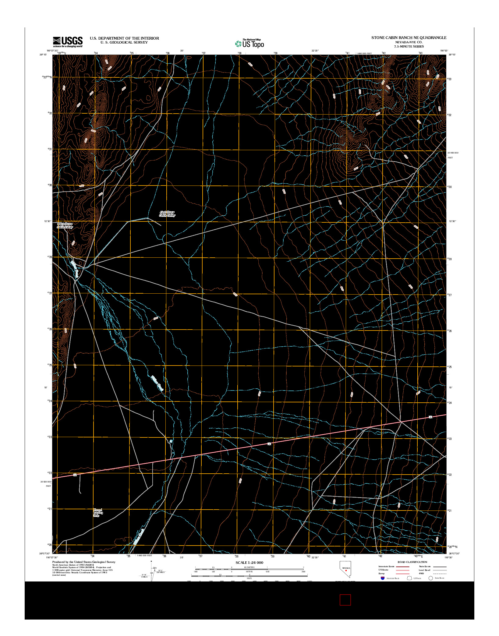 USGS US TOPO 7.5-MINUTE MAP FOR STONE CABIN RANCH NE, NV 2012