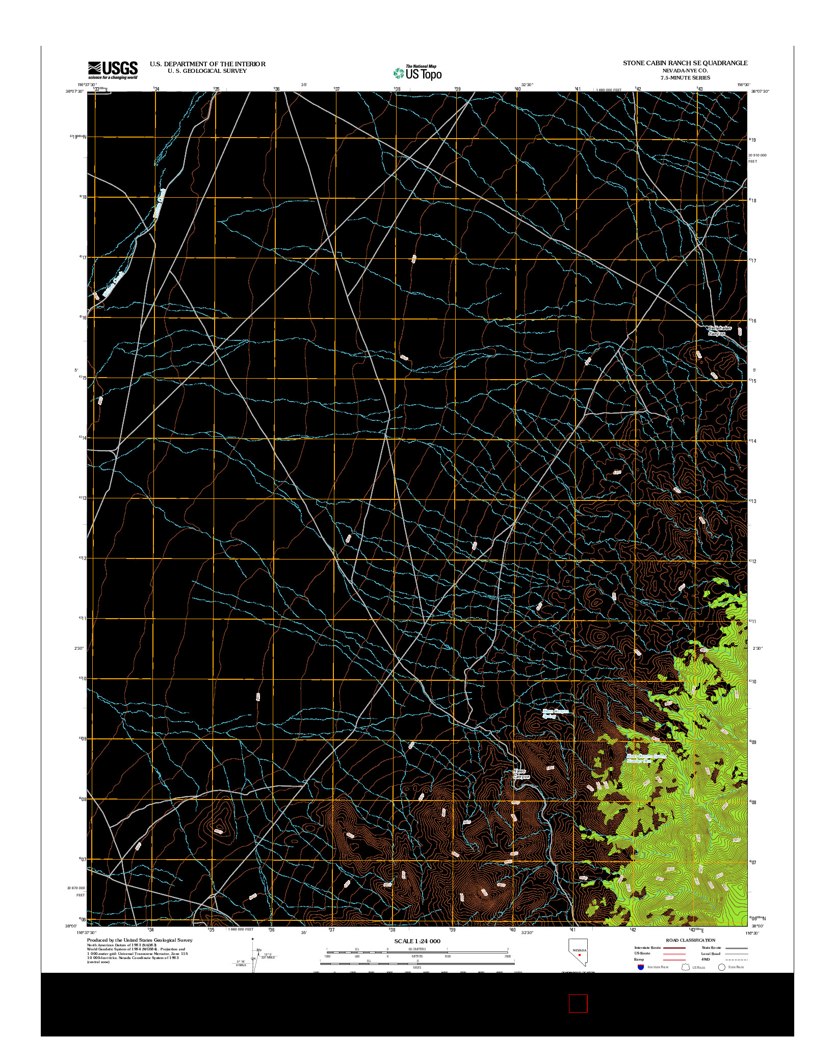 USGS US TOPO 7.5-MINUTE MAP FOR STONE CABIN RANCH SE, NV 2012