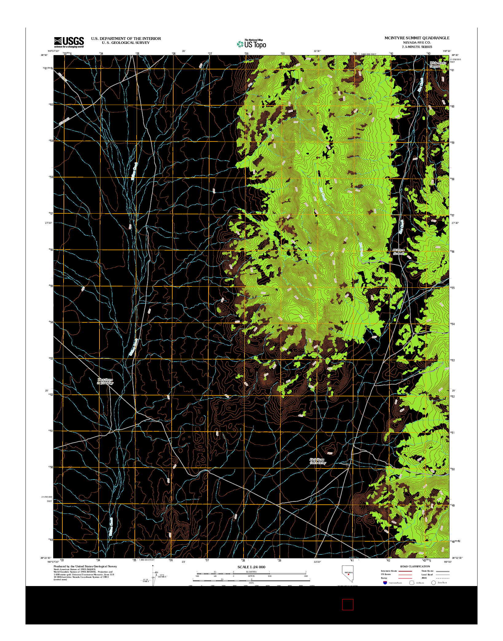 USGS US TOPO 7.5-MINUTE MAP FOR MCINTYRE SUMMIT, NV 2012