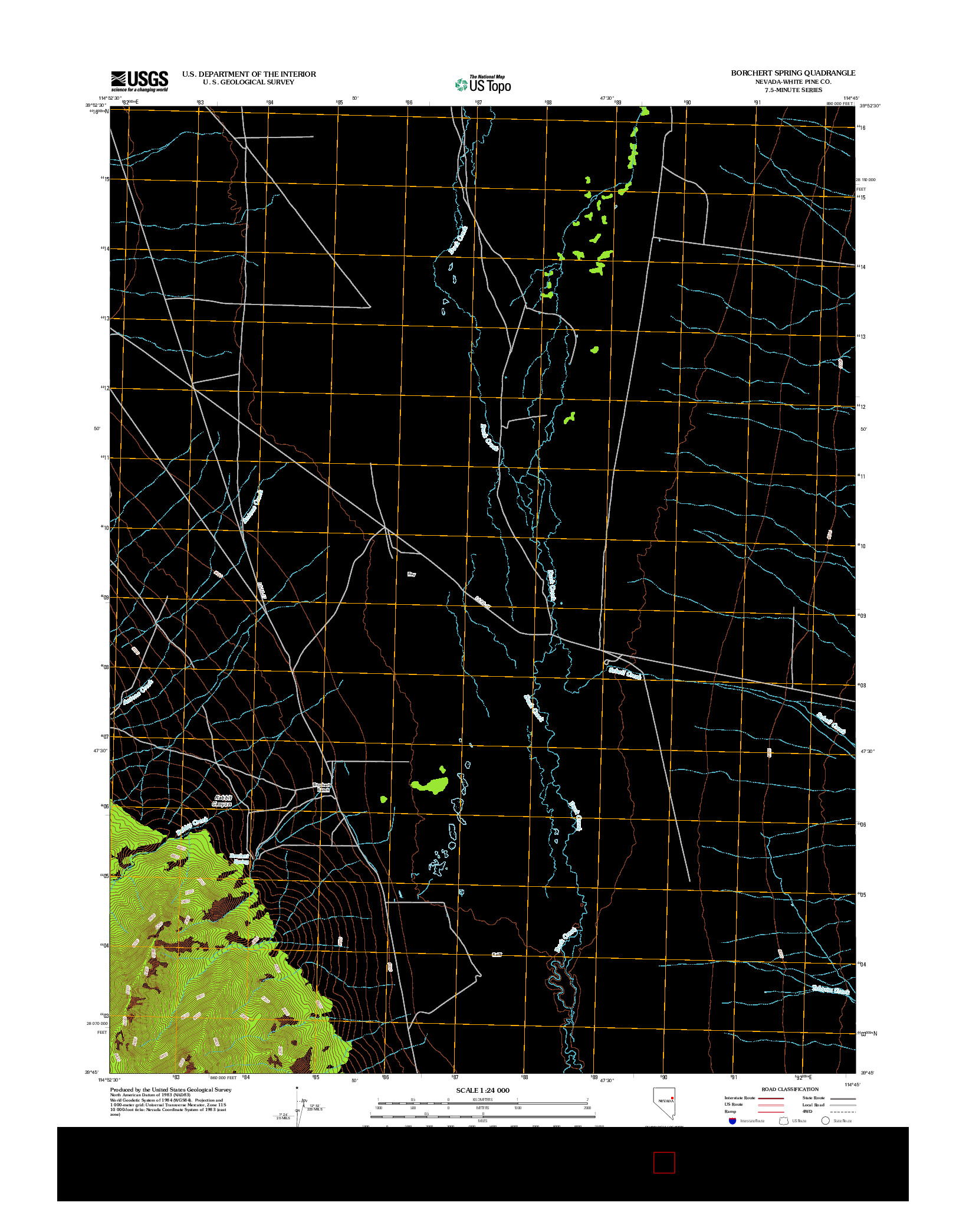 USGS US TOPO 7.5-MINUTE MAP FOR BORCHERT SPRING, NV 2012