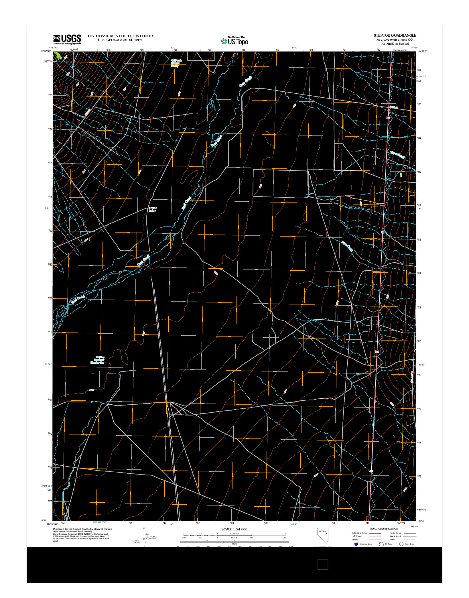 USGS US TOPO 7.5-MINUTE MAP FOR STEPTOE, NV 2012
