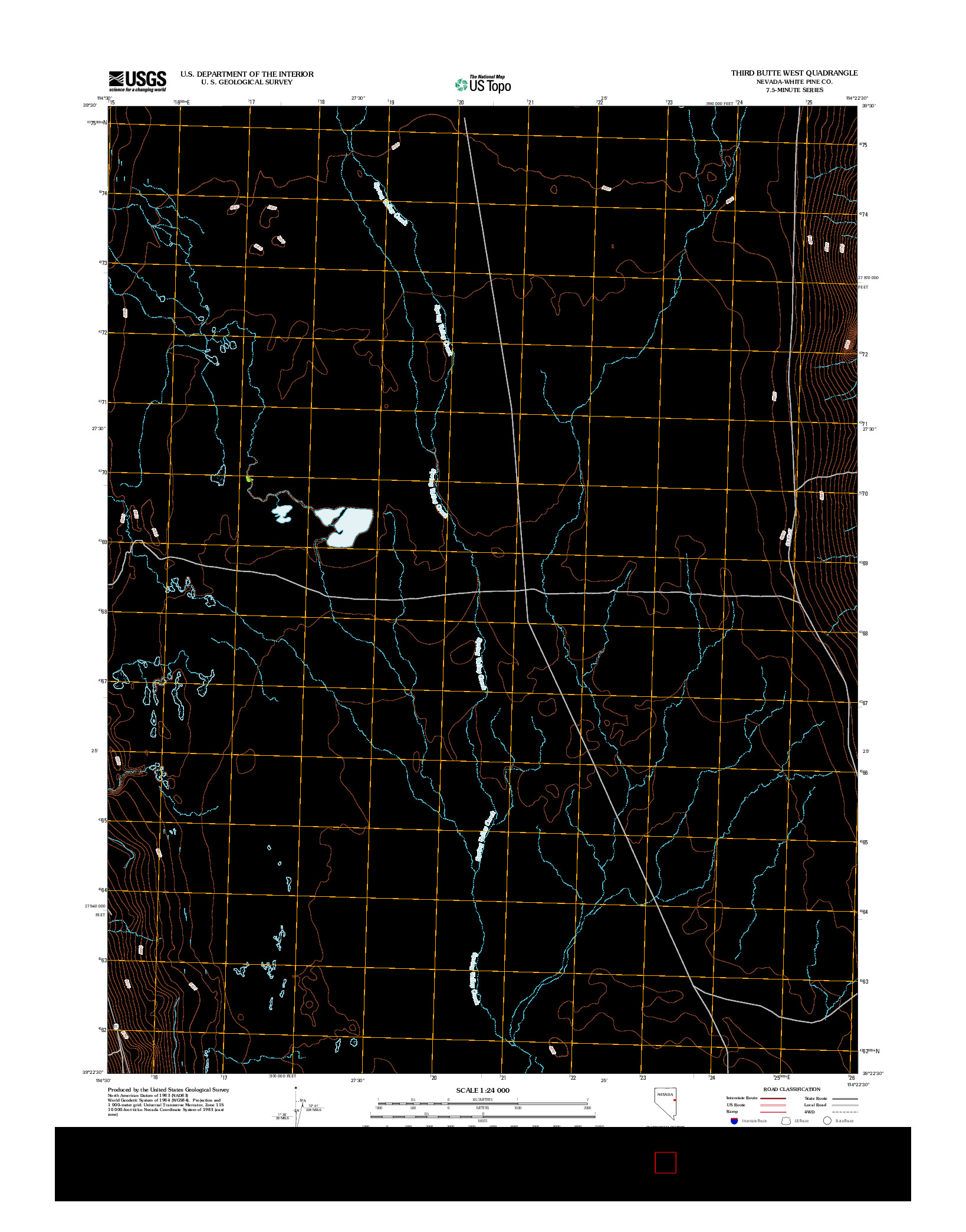 USGS US TOPO 7.5-MINUTE MAP FOR THIRD BUTTE WEST, NV 2012