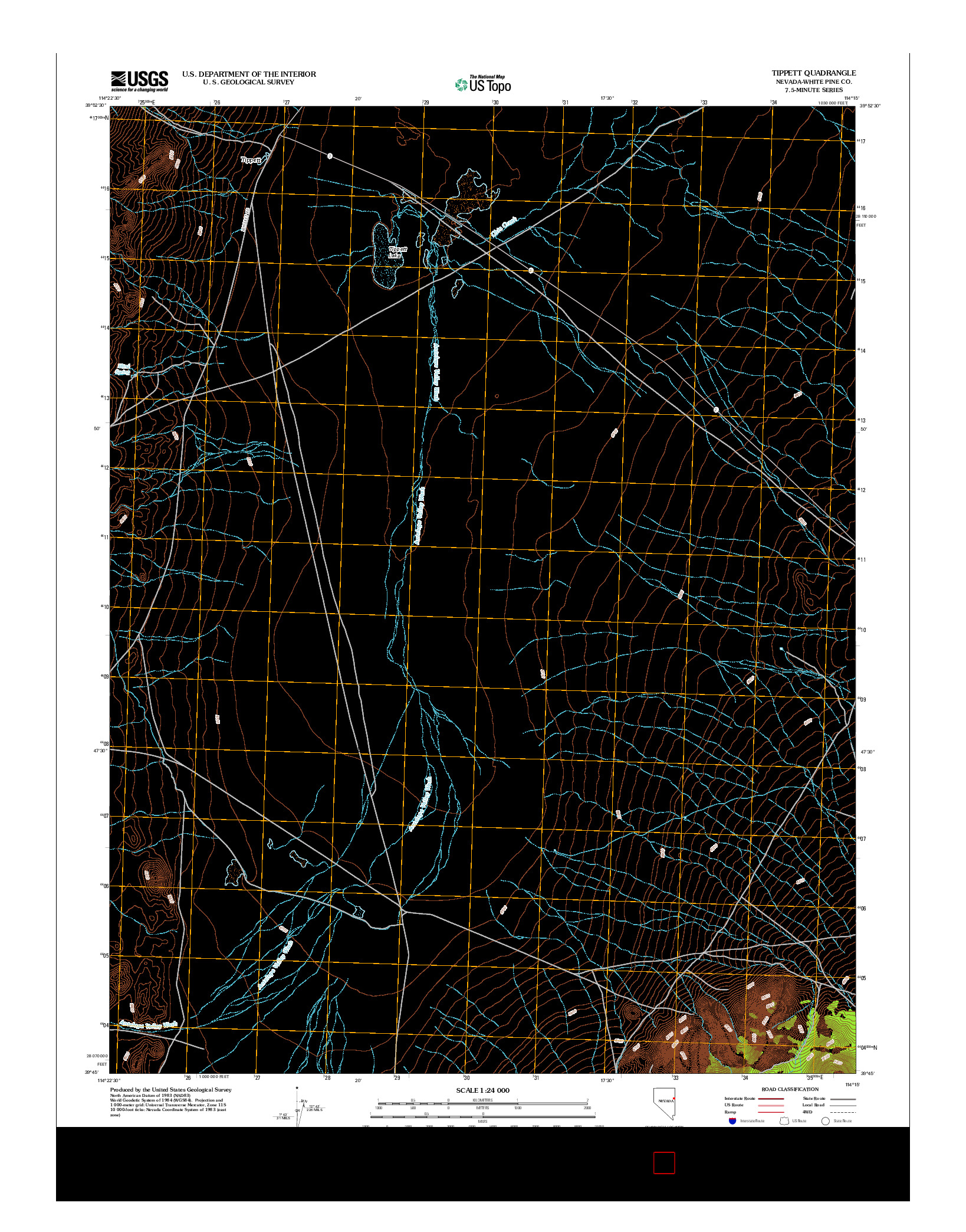 USGS US TOPO 7.5-MINUTE MAP FOR TIPPETT, NV 2012