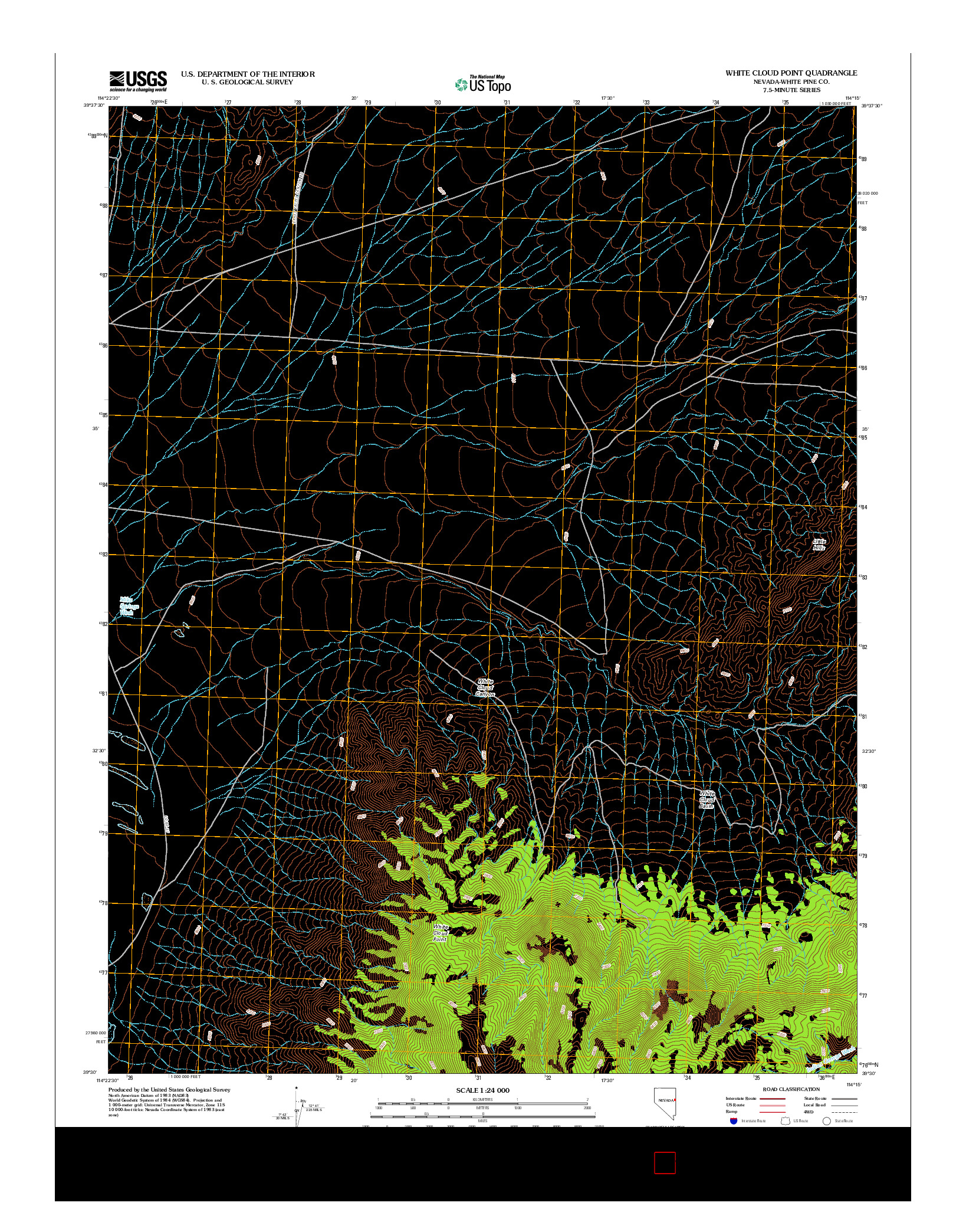 USGS US TOPO 7.5-MINUTE MAP FOR WHITE CLOUD POINT, NV 2012