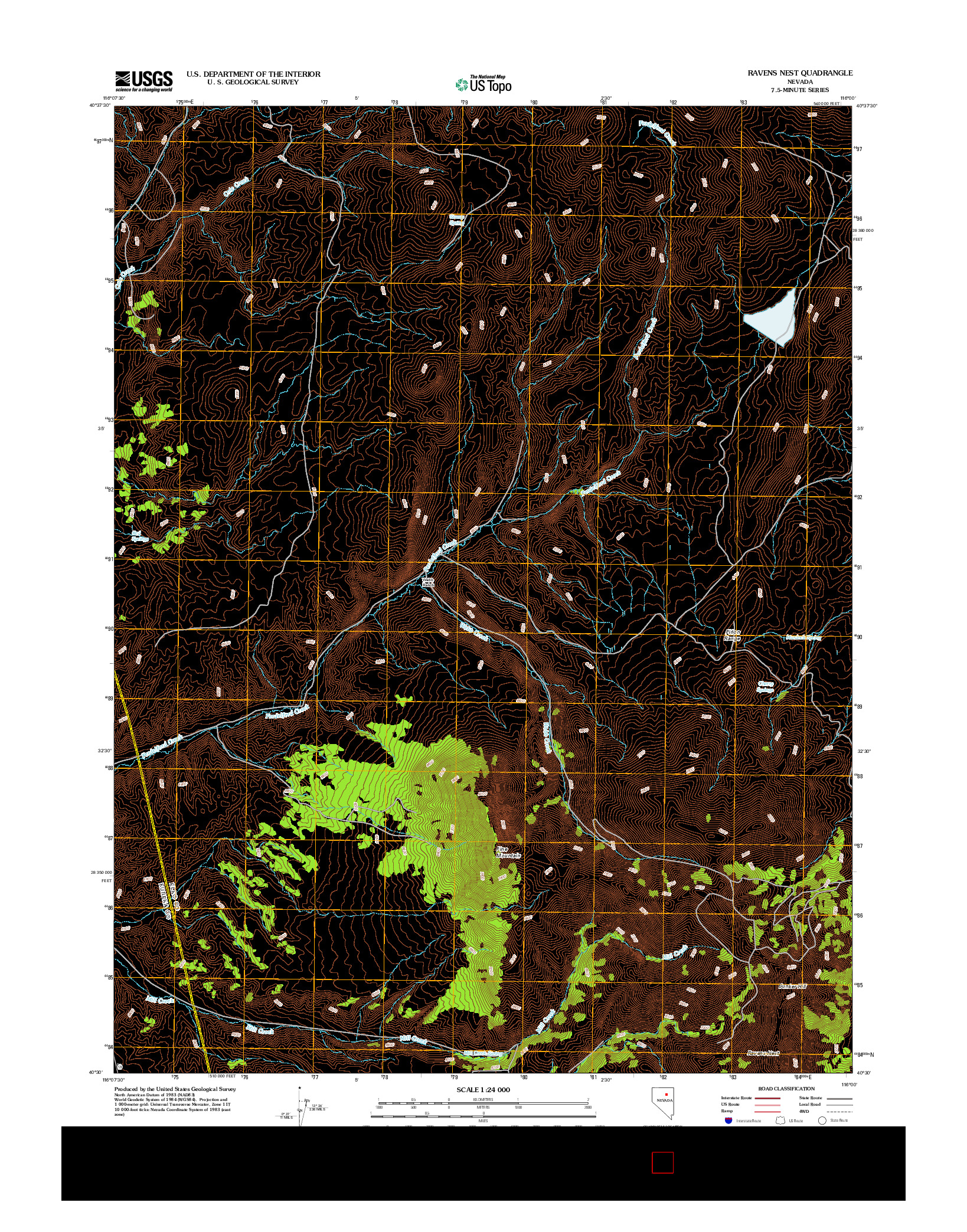 USGS US TOPO 7.5-MINUTE MAP FOR RAVENS NEST, NV 2012