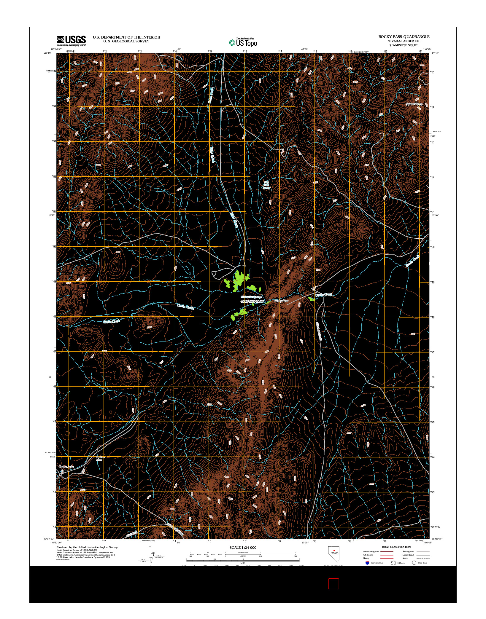 USGS US TOPO 7.5-MINUTE MAP FOR ROCKY PASS, NV 2012