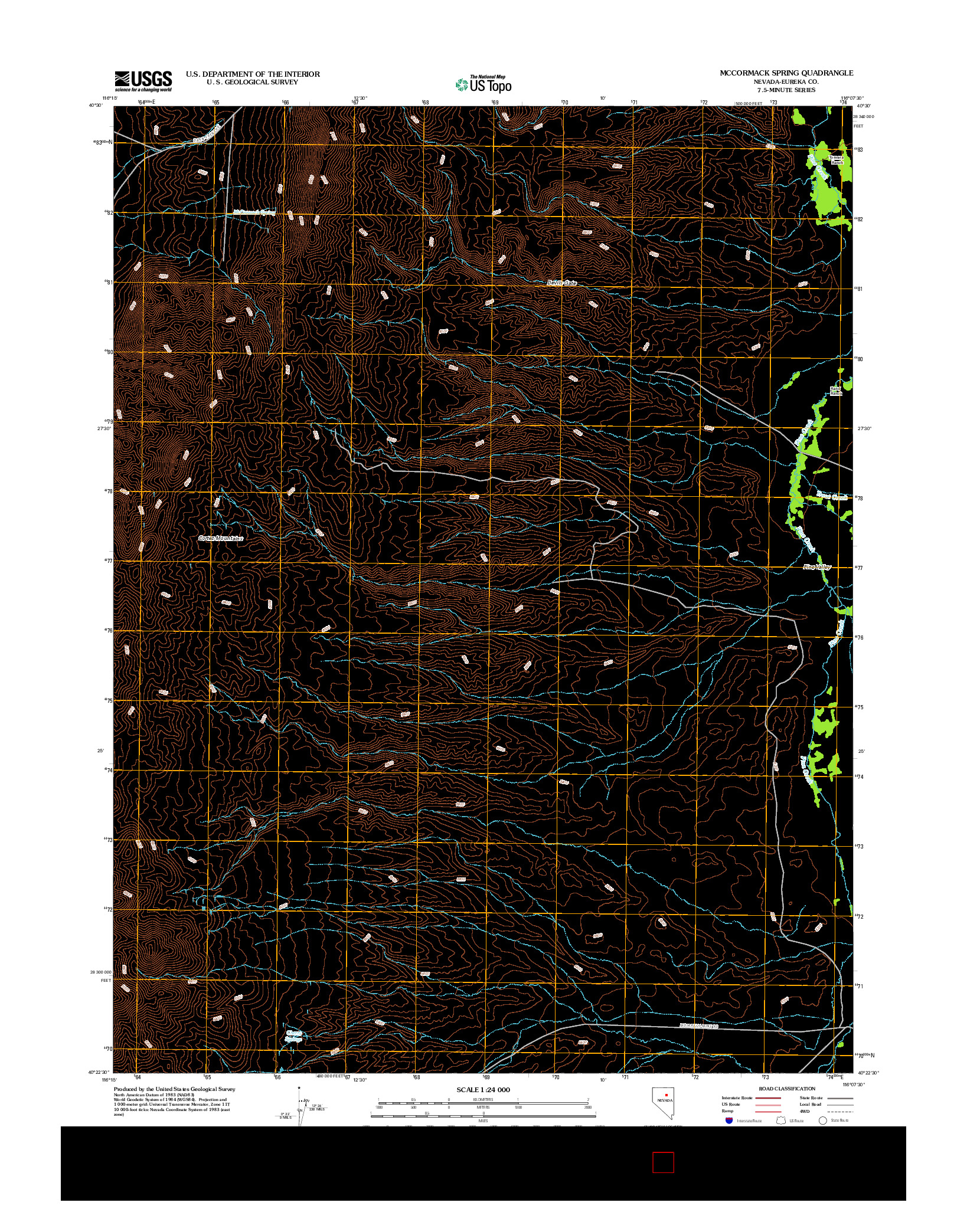 USGS US TOPO 7.5-MINUTE MAP FOR MCCORMACK SPRING, NV 2012