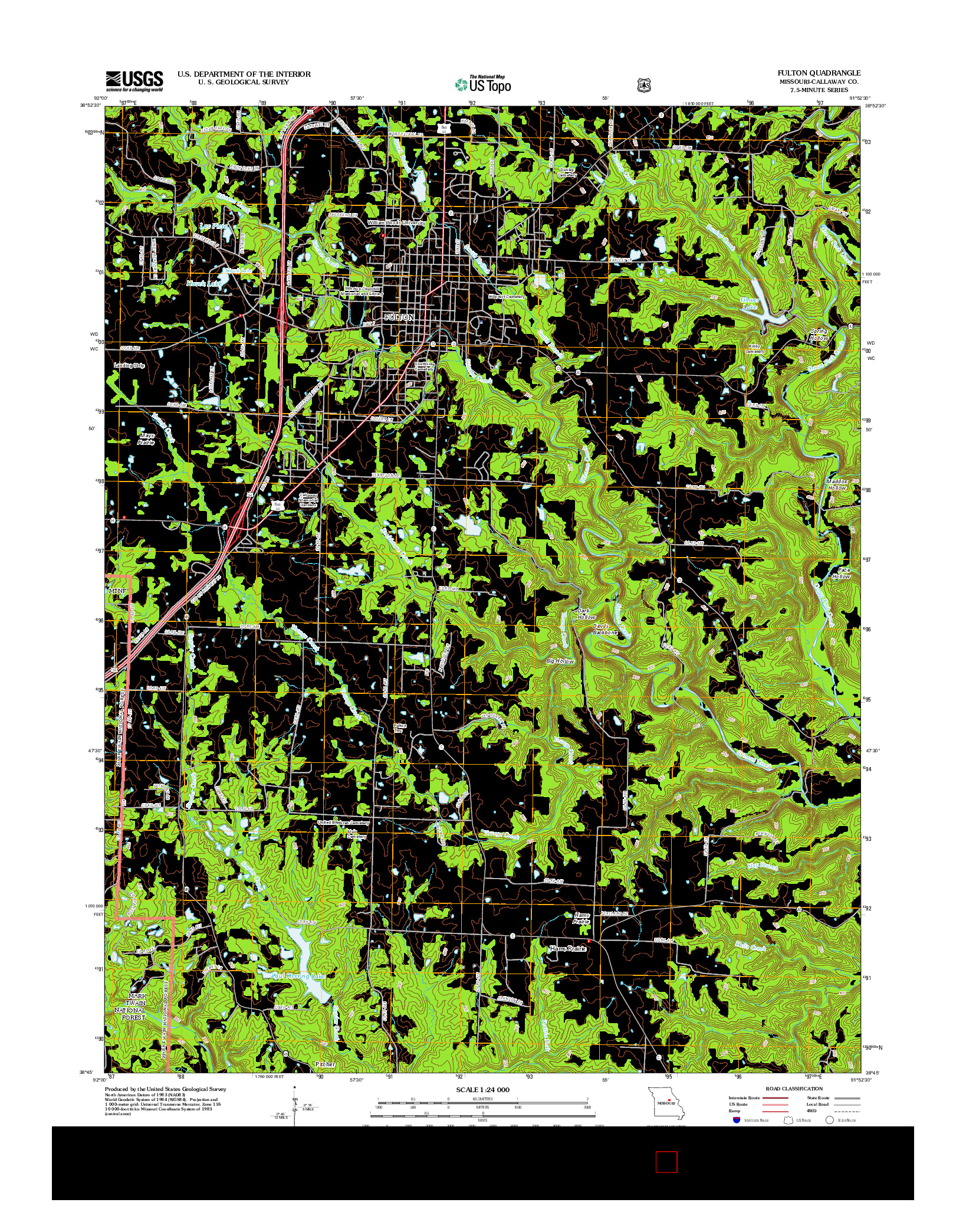 USGS US TOPO 7.5-MINUTE MAP FOR FULTON, MO 2012