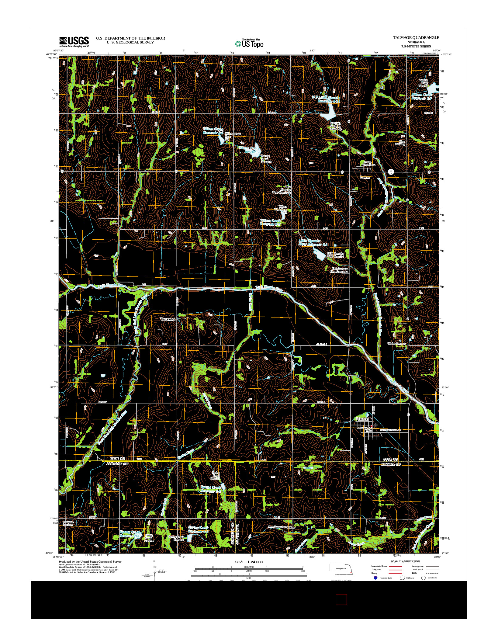 USGS US TOPO 7.5-MINUTE MAP FOR TALMAGE, NE 2012