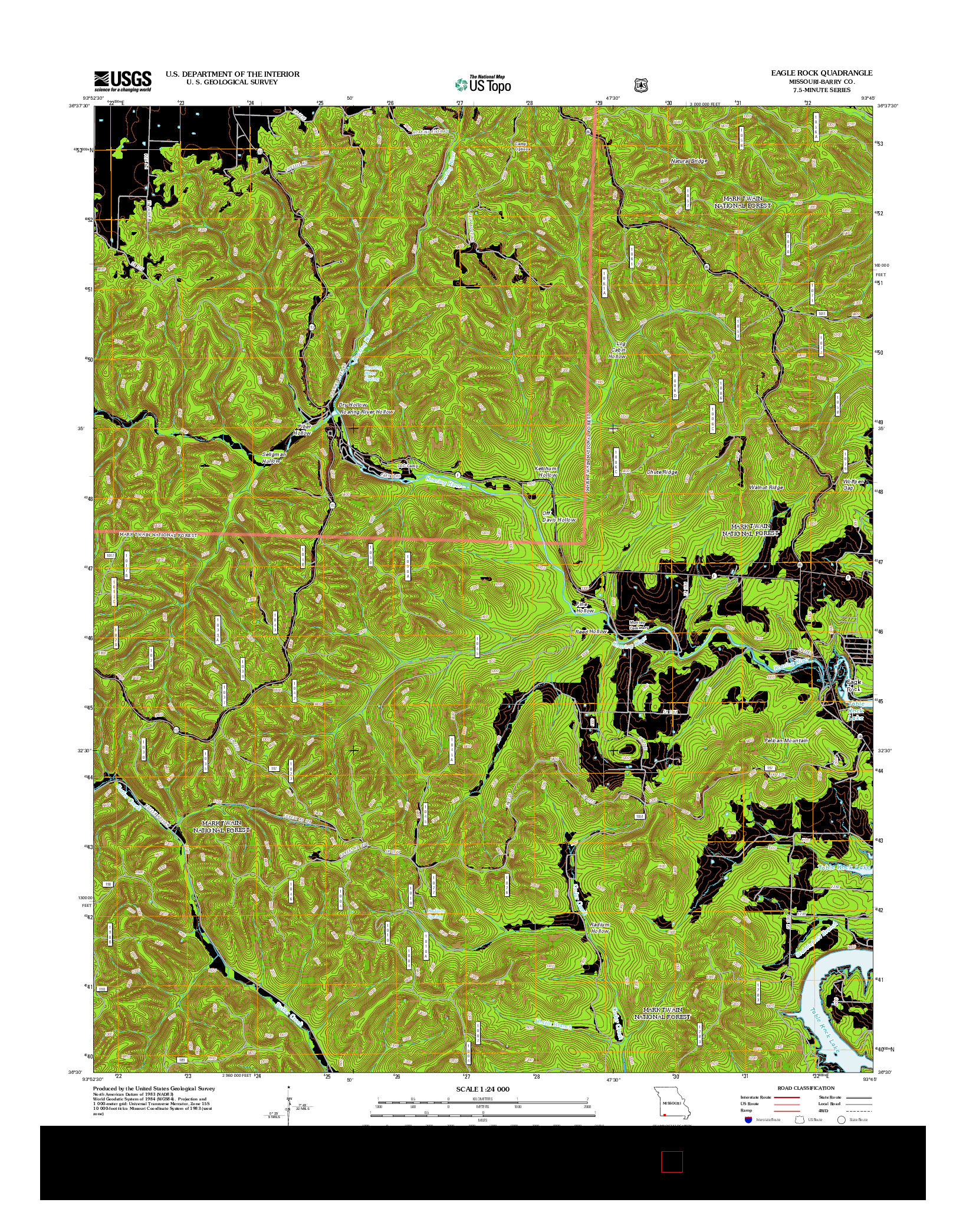 USGS US TOPO 7.5-MINUTE MAP FOR EAGLE ROCK, MO 2012
